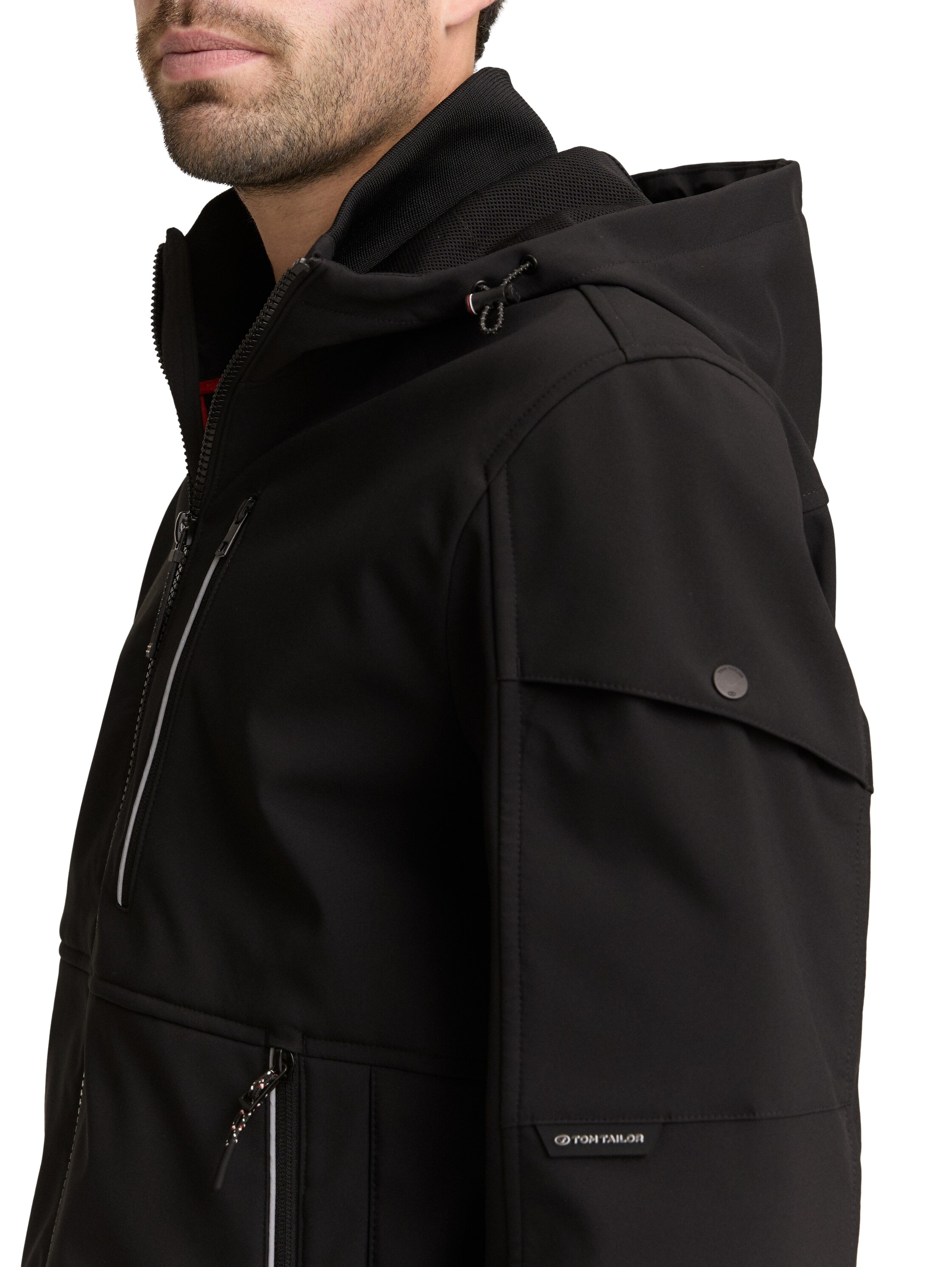 TOM TAILOR Softshelljacke mit Kapuze mit Taschen