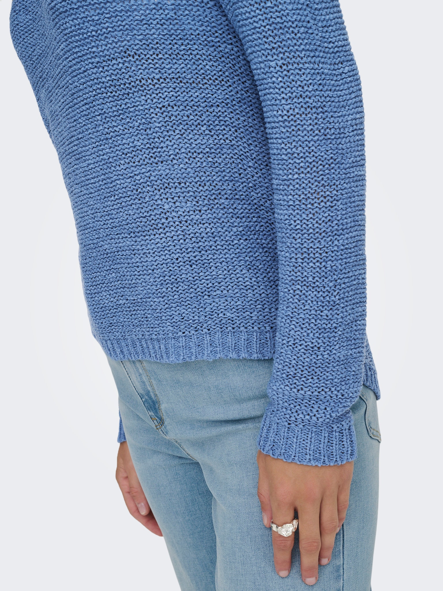 ONLY Strickpullover »ONLGEENA XO L/S PULLOVER KNT NOOS« Materialmix, regular fit