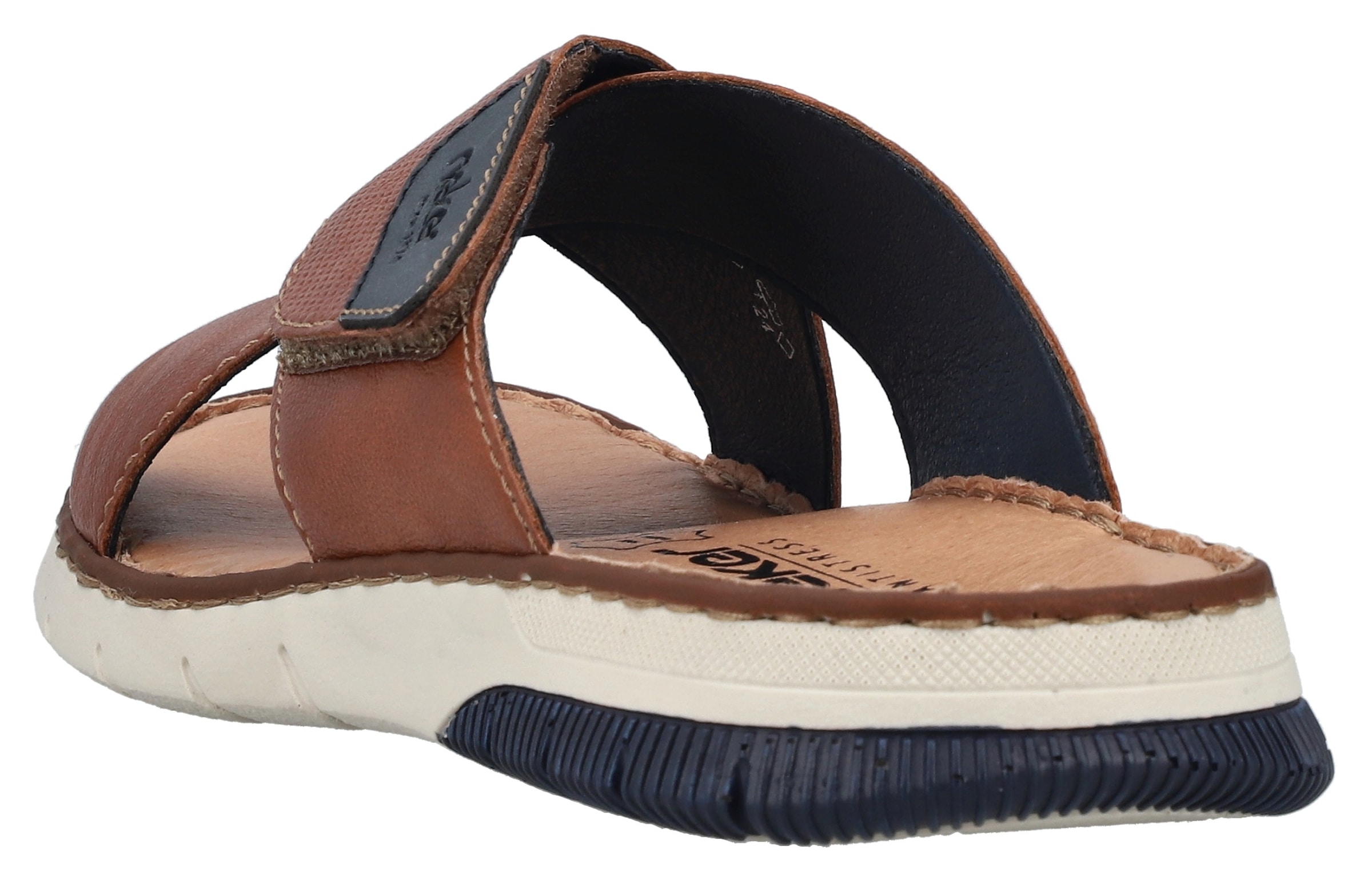 Rieker Pantolette, Sommerschuh, Schlappen, Klettschuh, mit Klettriemchen