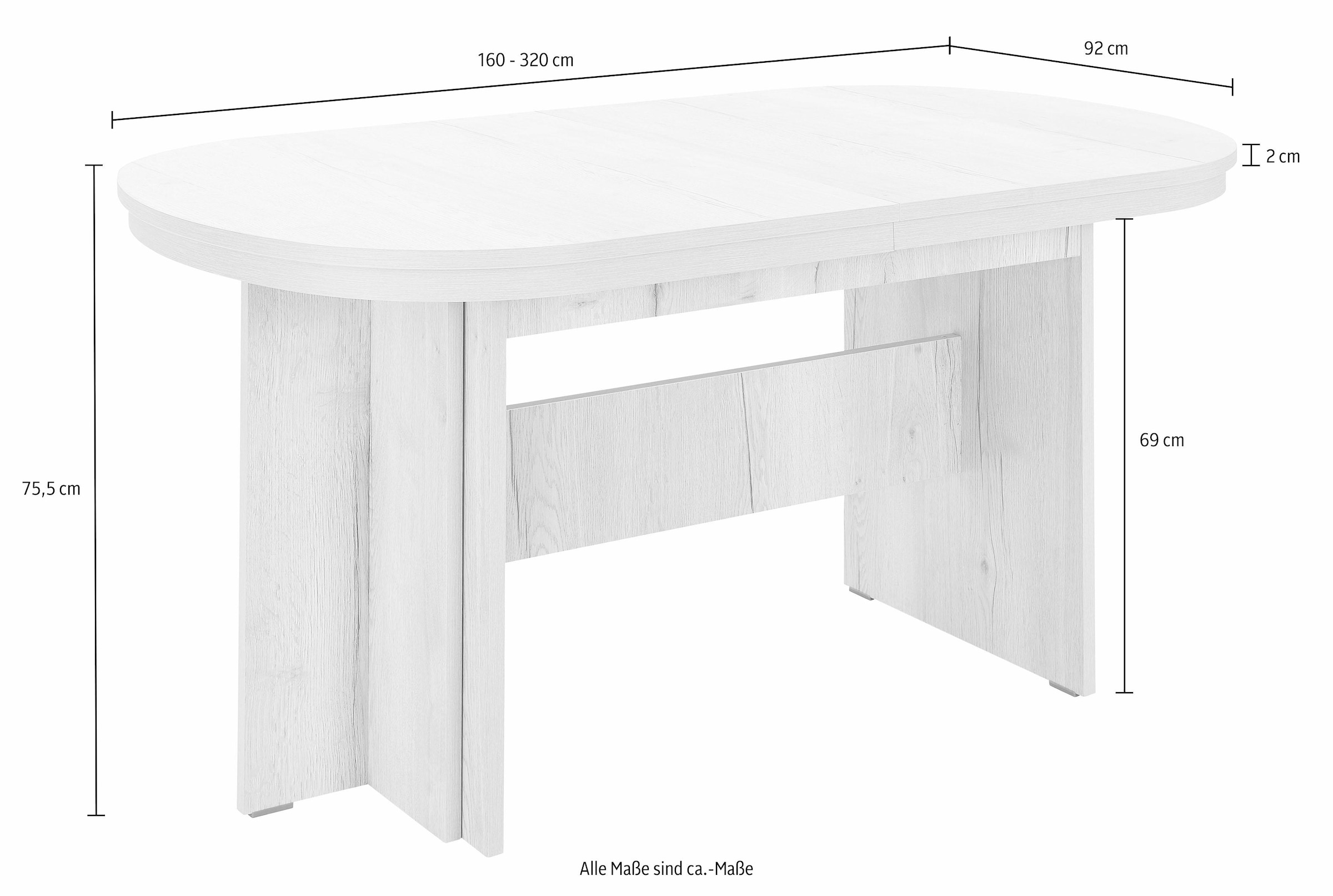 INOSIGN Kulissen-Esstisch »Maxim«, Breite 160-320 cm