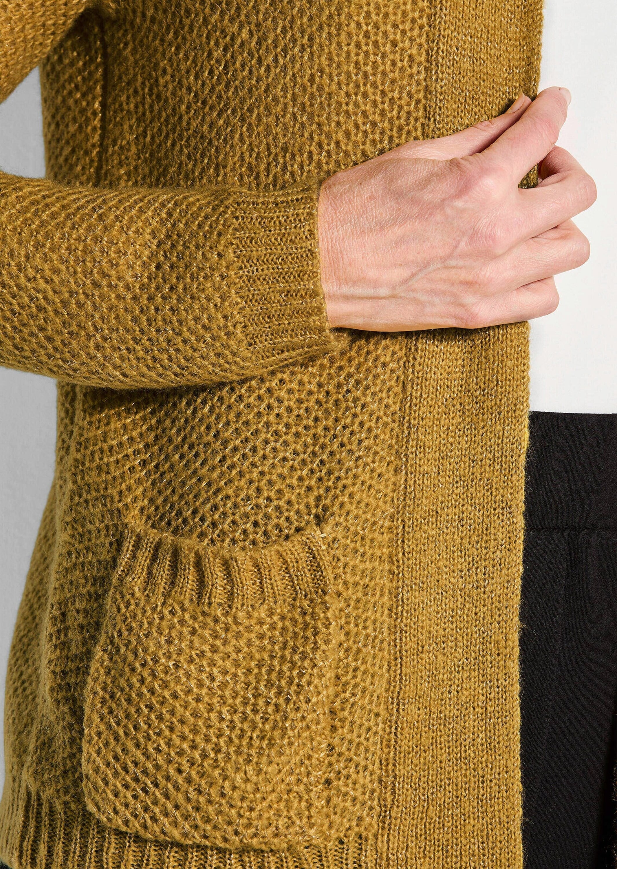 GOLDNER Strickjacke »Offener Cardigan mit Taschen, Glanz«
