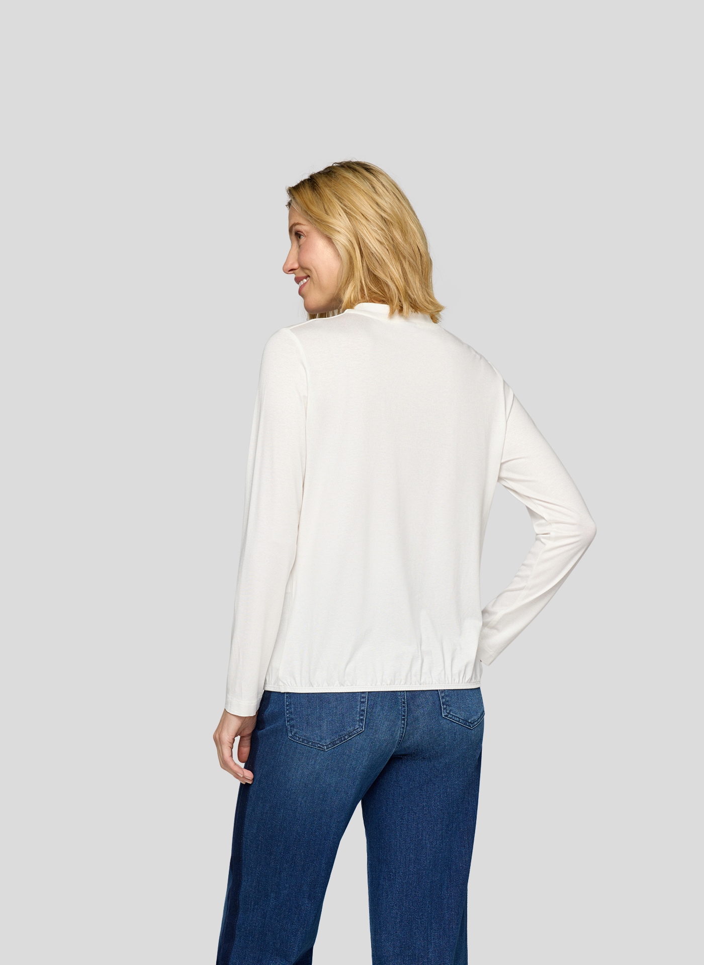 Rabe Langarmshirt mit Stehkragen und aus Viskose