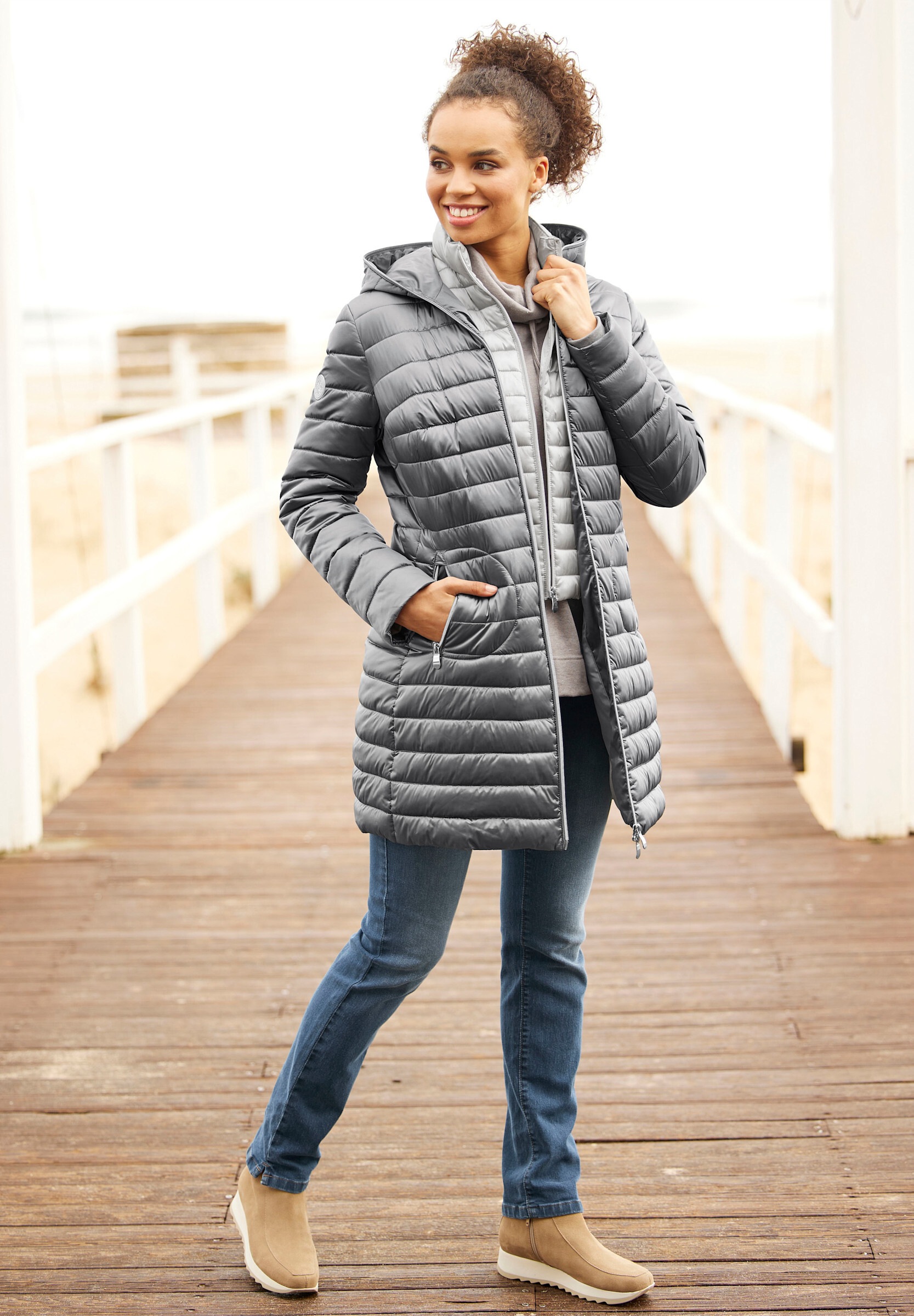 heine Steppjacke »Steppjacke Steppjacke mit herausnehmbarem Einsatz« mit Kapuze