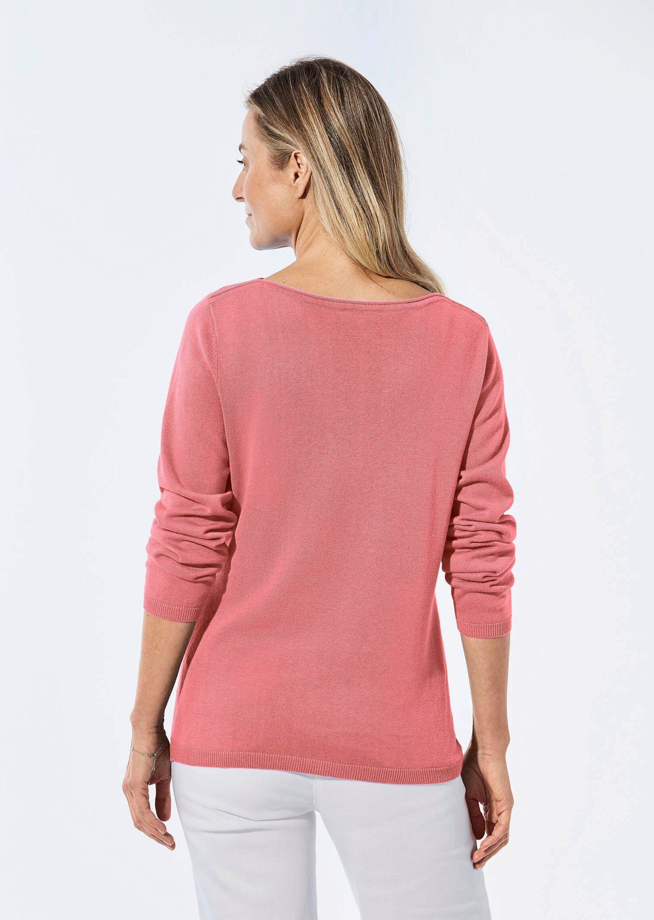 GOLDNER Strickpullover »Pullover mit U-Boot-Ausschnitt aus Baumwoll-Viskose-Mix«