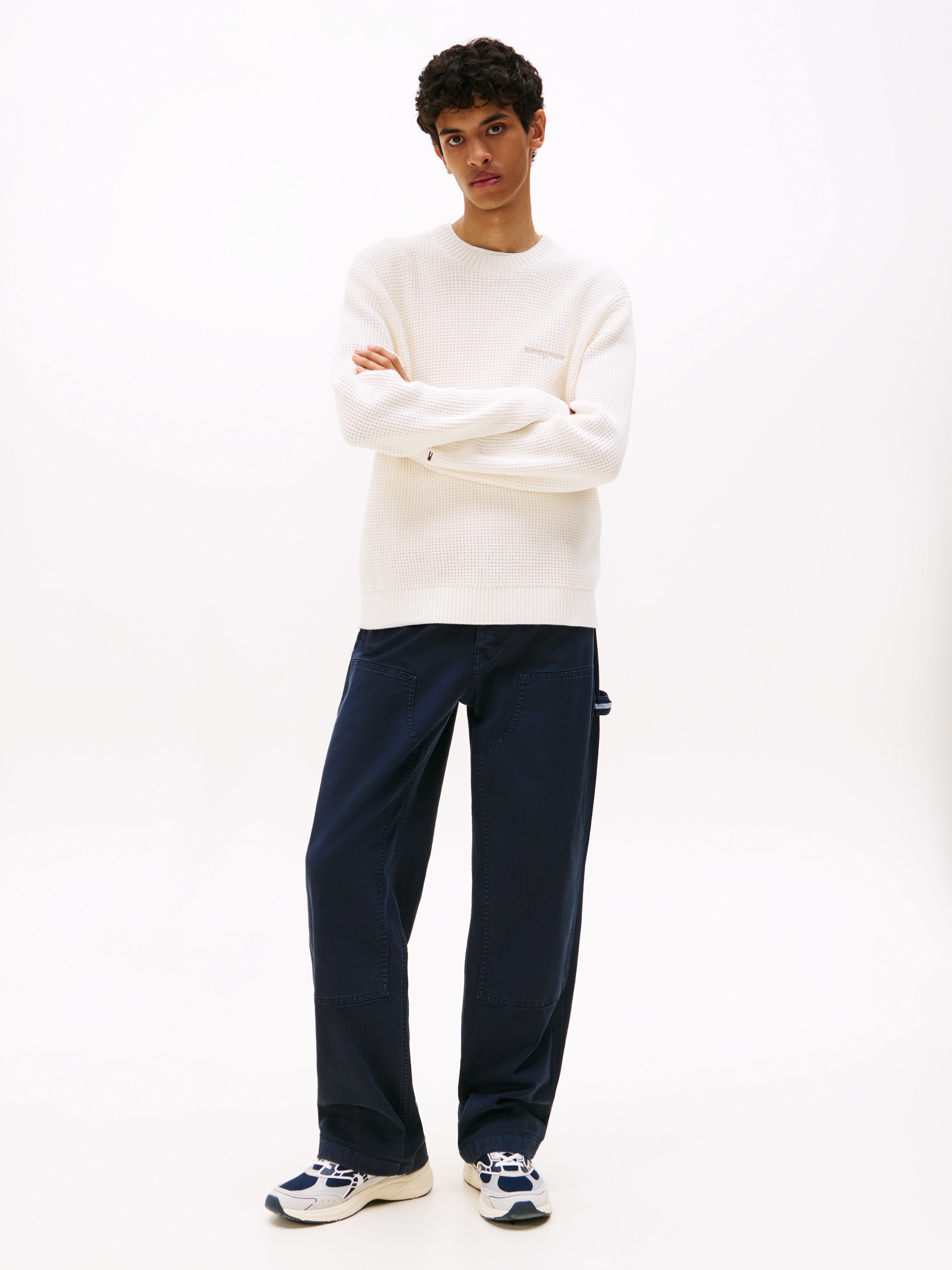 Tommy Jeans Strickpullover »TJM SCRIPT CHUNKY«, Regular Fit, Rundhals