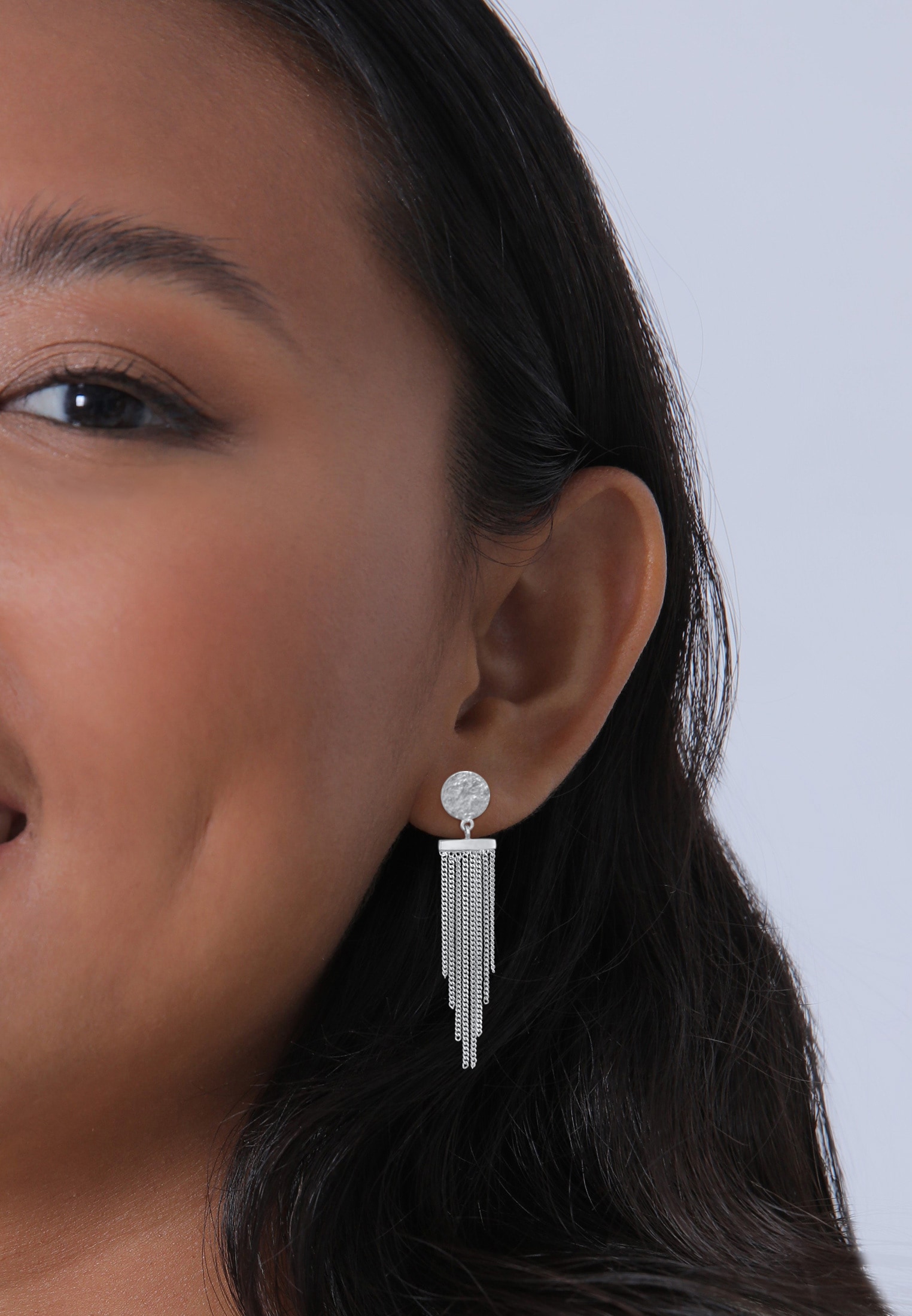 Elli Paar Ohrstecker »Ohrringe Stecker Plättchen Ketten Look Stylisch 925 Silber«