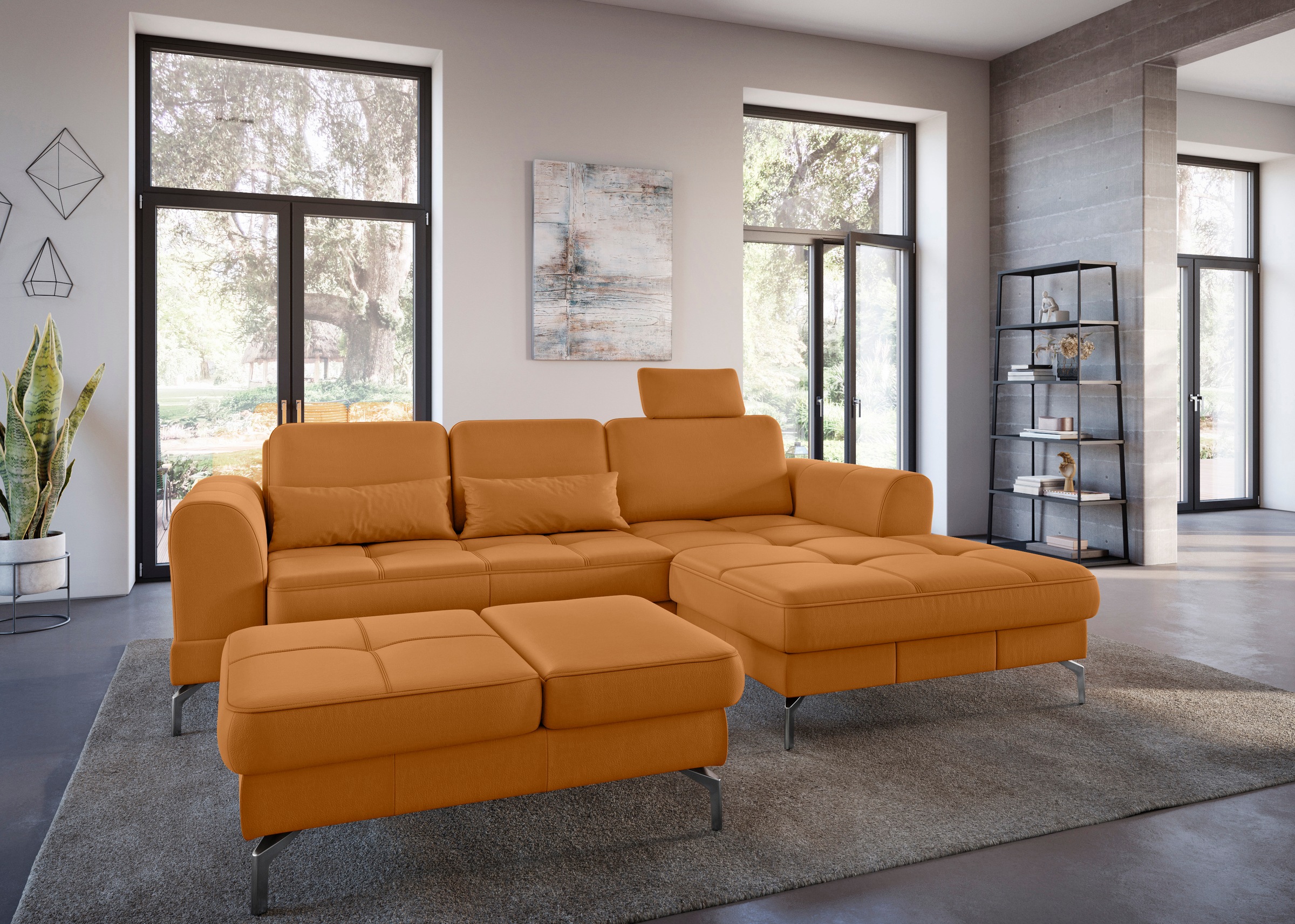 sit&more Hocker »Bendigo«, mit Klappfunktion, Bodenfreiheit 15 cm, wahlweise in 2 Fußfarben