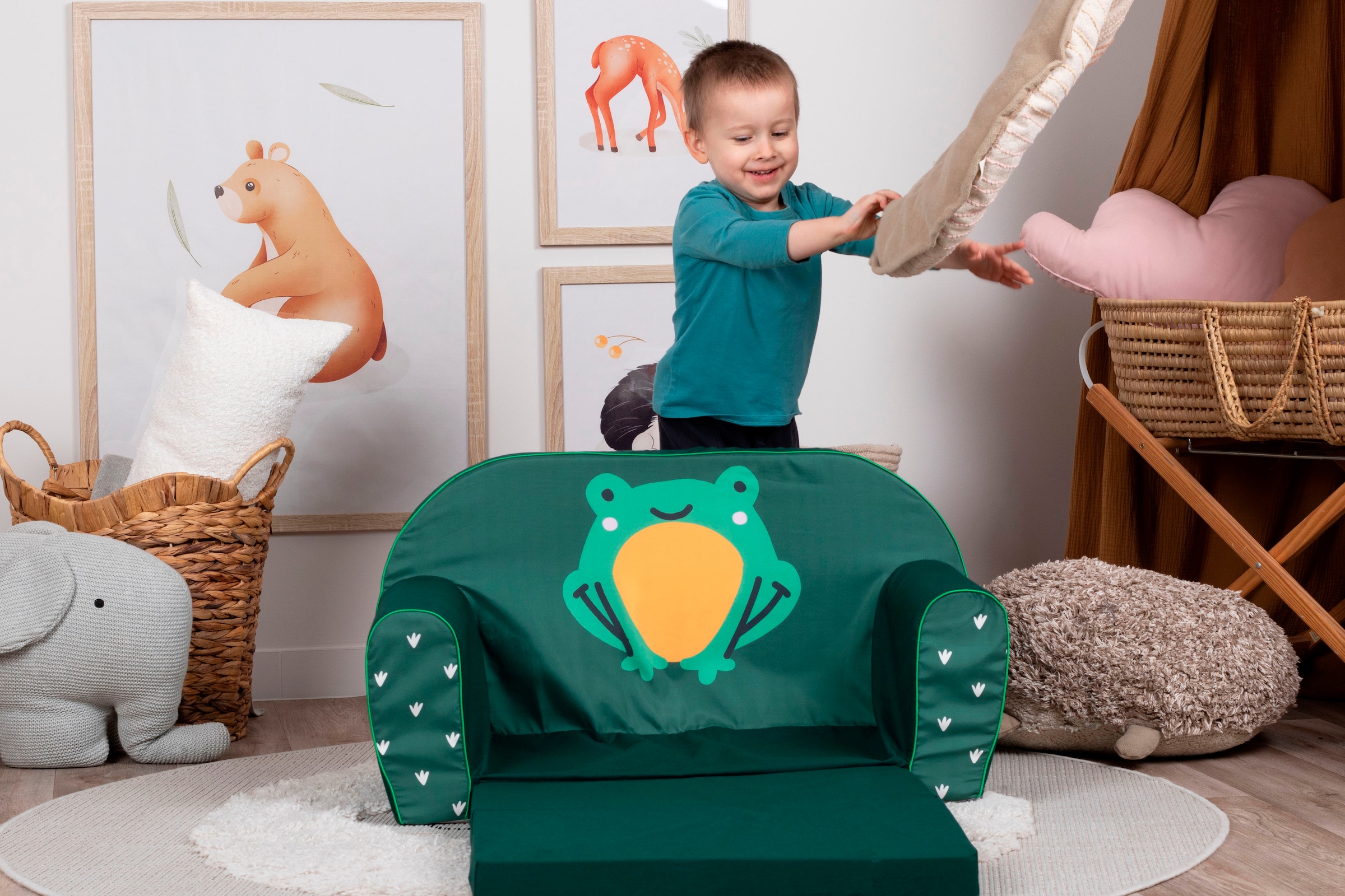 Knorrtoys® Sofa »Green frog« für Kinder; Made in Europe