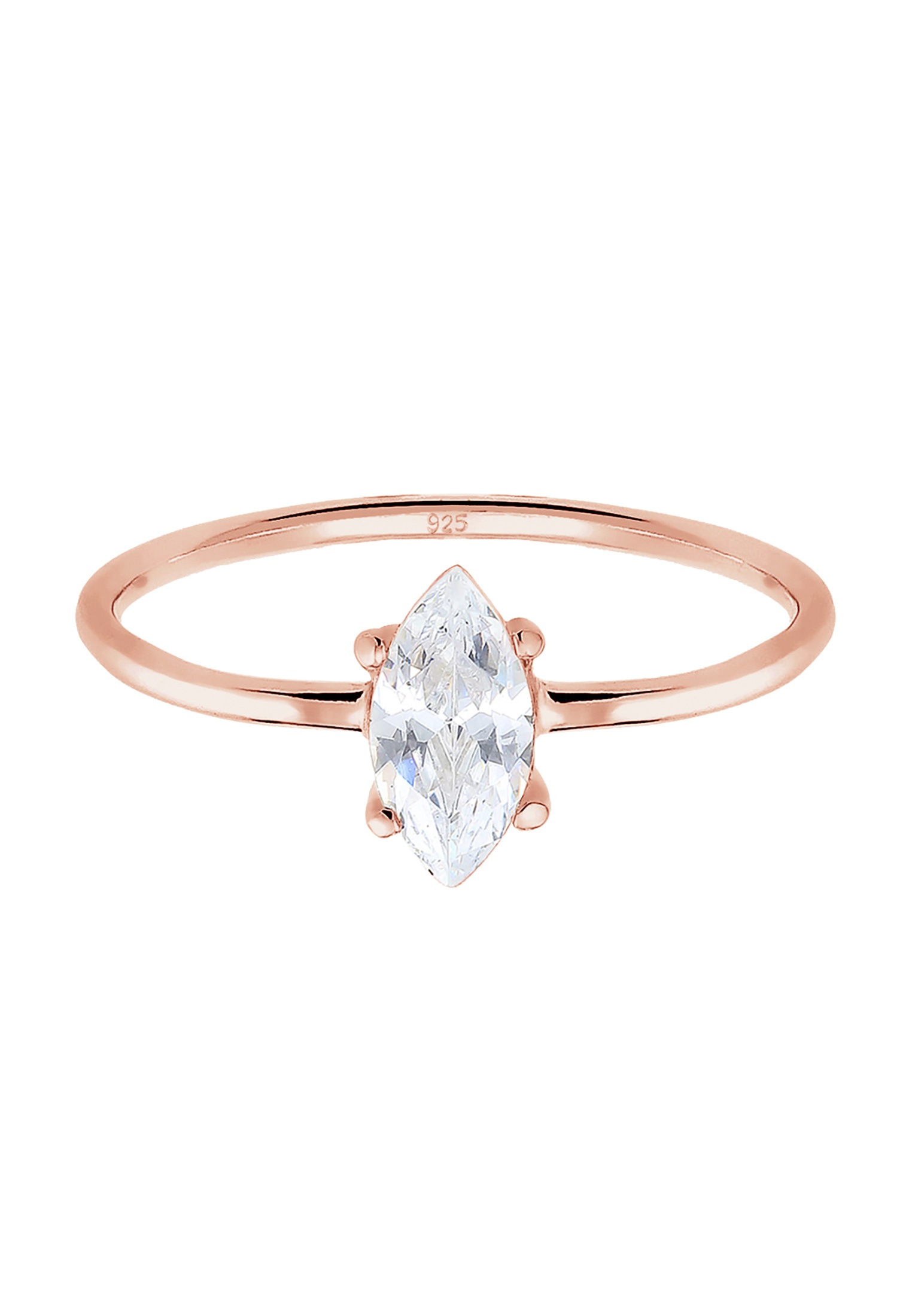 Elli Verlobungsring »Ring Verlobung Marquise Zirkonia Stein 925 Silber«