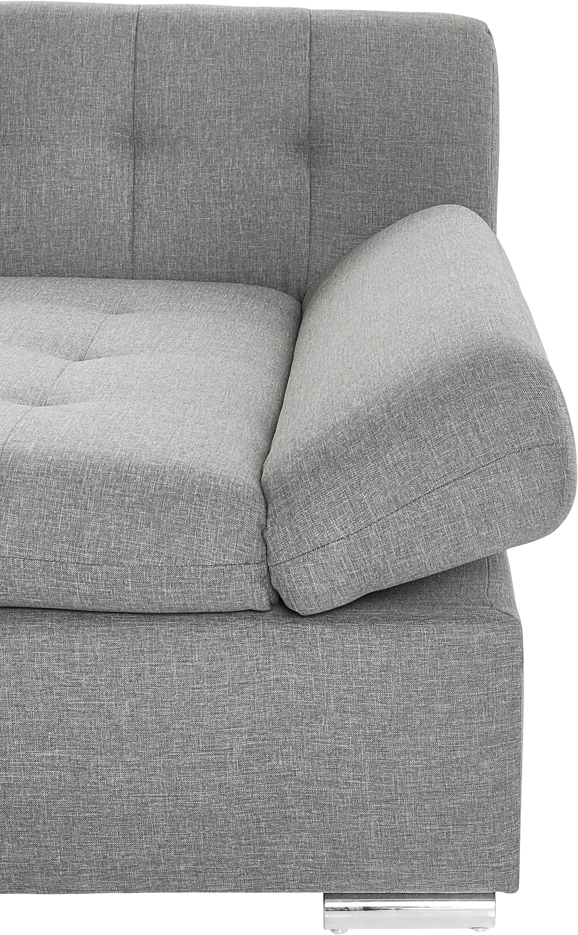 TRENDMANUFAKTUR Ecksofa »Reggae II, moderne Optik, Armteilverstellung, B/T 237/156cm, L-Form«, wahlweise mit Bettfunktion