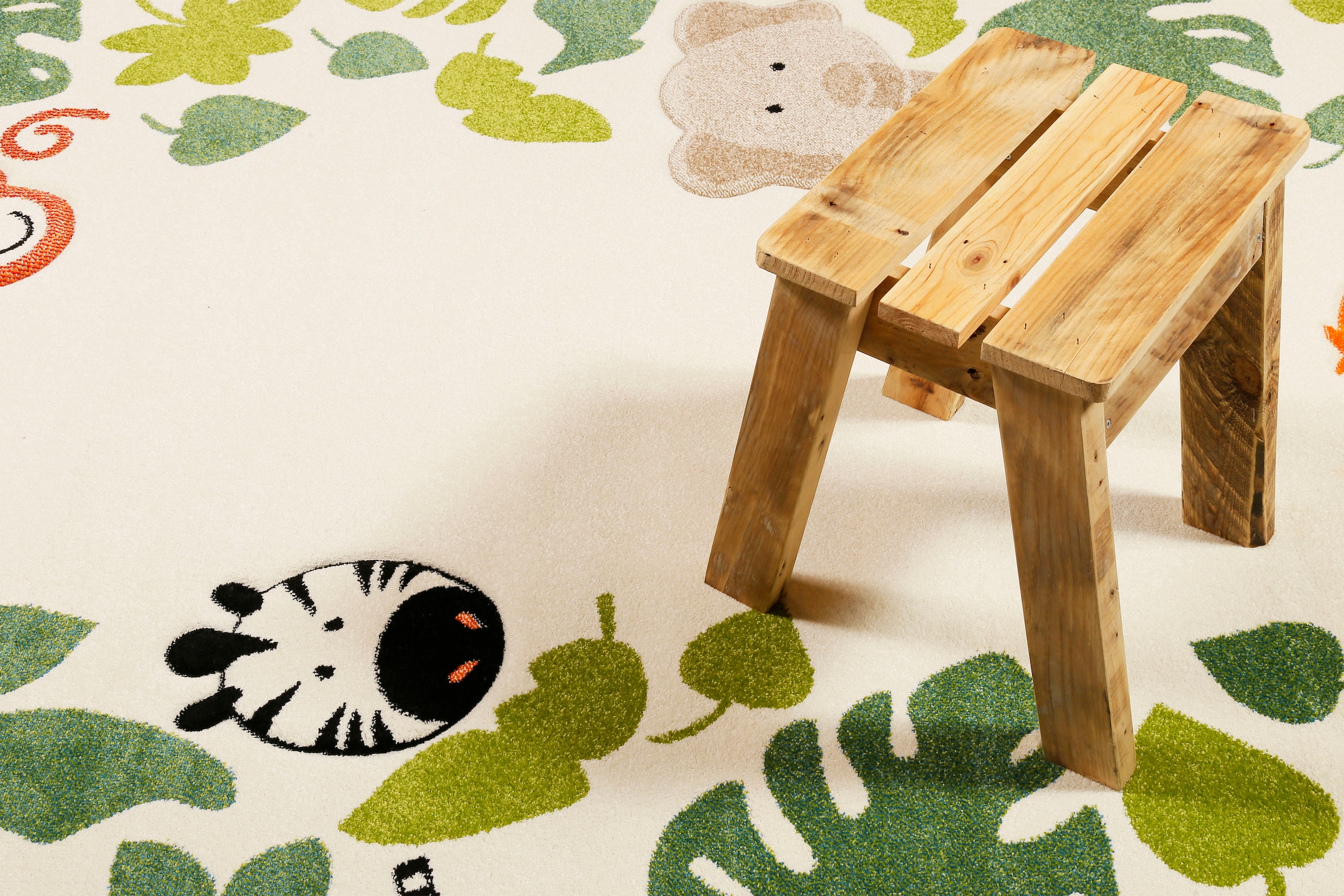 Esprit Kinderteppich »E-Safari ESP-21369«, rechteckig, 13 mm Höhe, Motiv Dschungel Tiere, Kurzflor