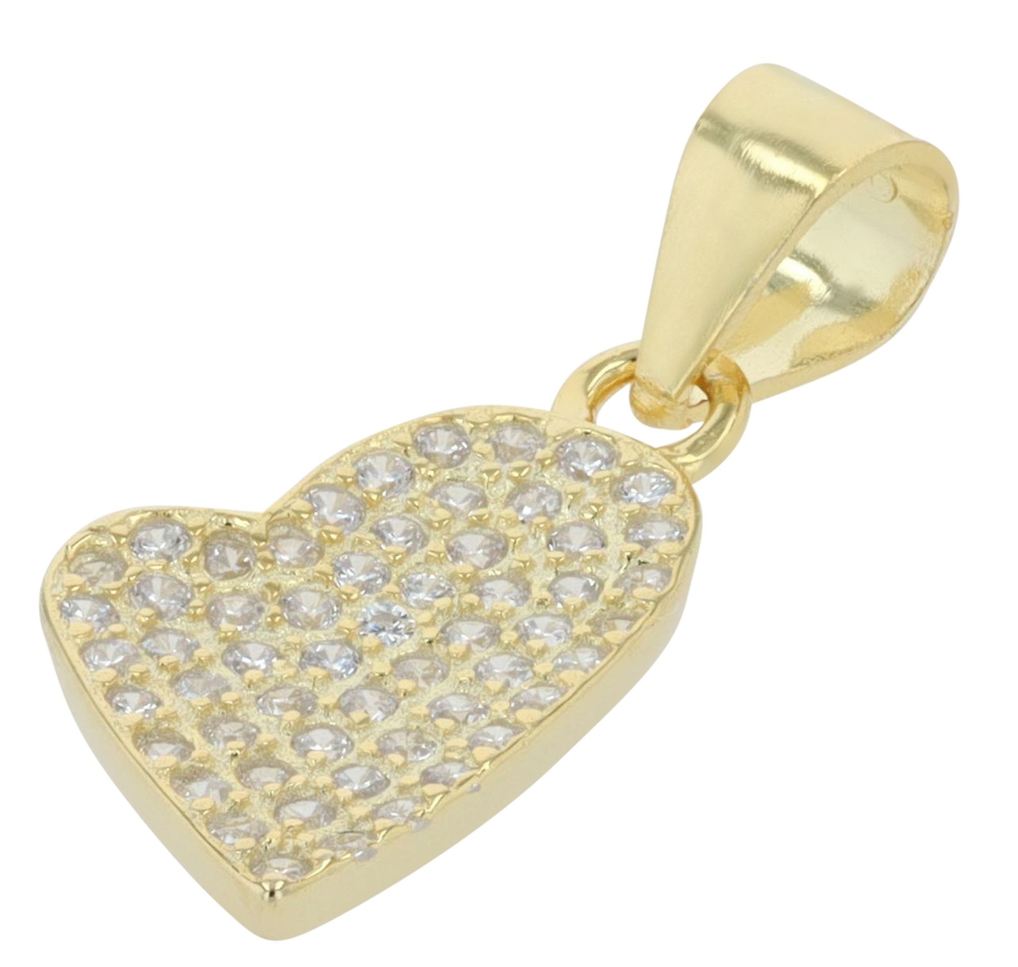 Adelia´s Herzanhänger »Damen Anhänger ¿ Herz Herzanhänger aus 925 Silber mit Zirkonia«