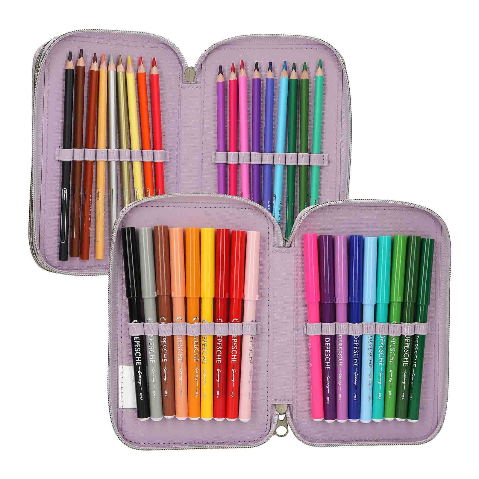 Depesche Buntstift »3-Fach Federtasche COWGIRL TOPModel 7,5 x 13 x 20 cm creme«