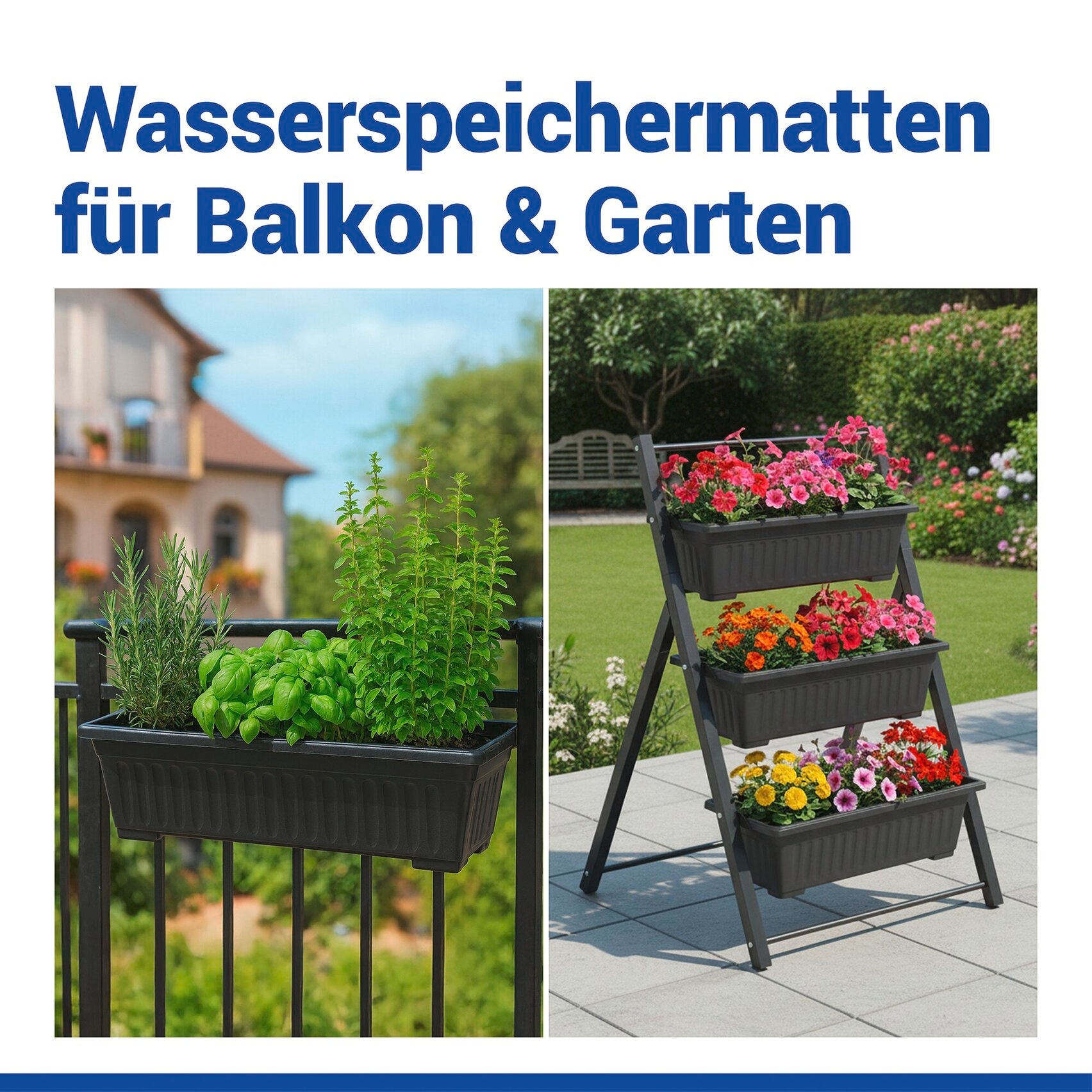 Maximex Bewässerungssystem »2 Wasserspeichermatten, 60x12 cm« (Set, 2 tlg.)  für automatische Pflanzenbewässerung, 5-Lagen-Technologie