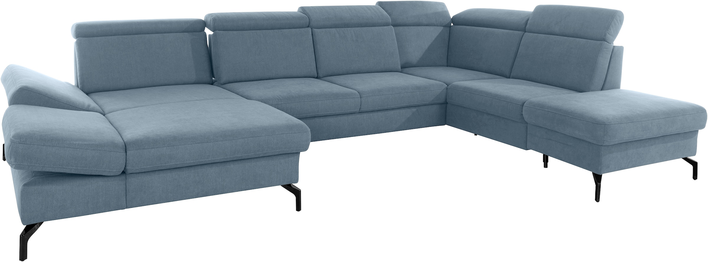 sit&more Wohnlandschaft »Brisbane U-Form«, Fußhöhe 15 cm, inklusive Sitztiefen-, Armteil- und Kopfteilverstellung