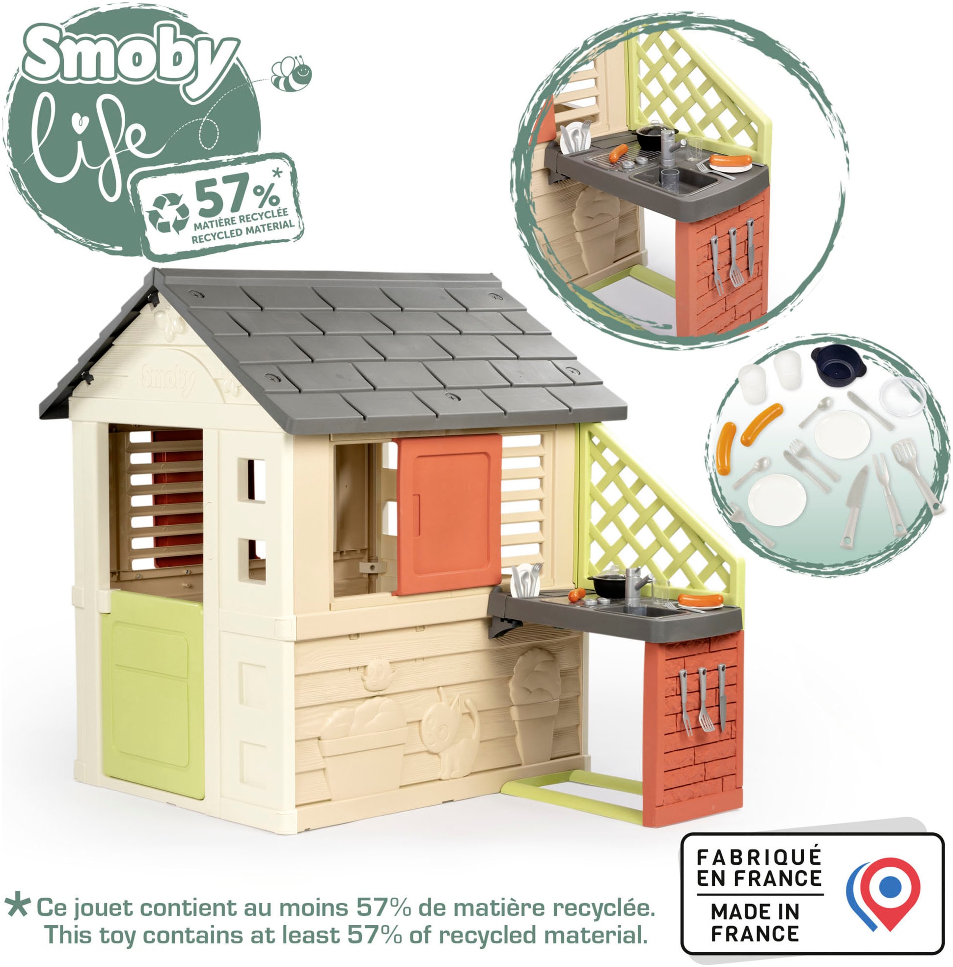 Smoby Spielhaus »Smoby Life Natur mit Küche«, Made in Europe