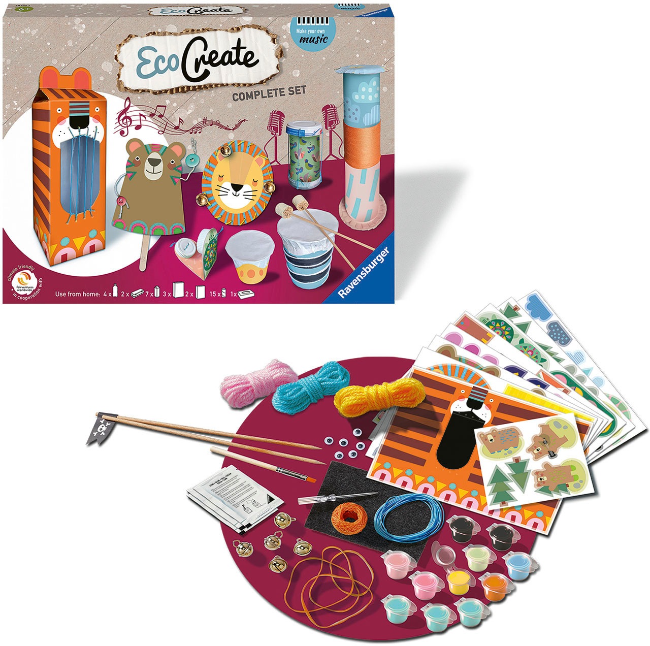 Ravensburger Kreativset »Eco Create, Make your own Music«, Upcycling und basteln in einem