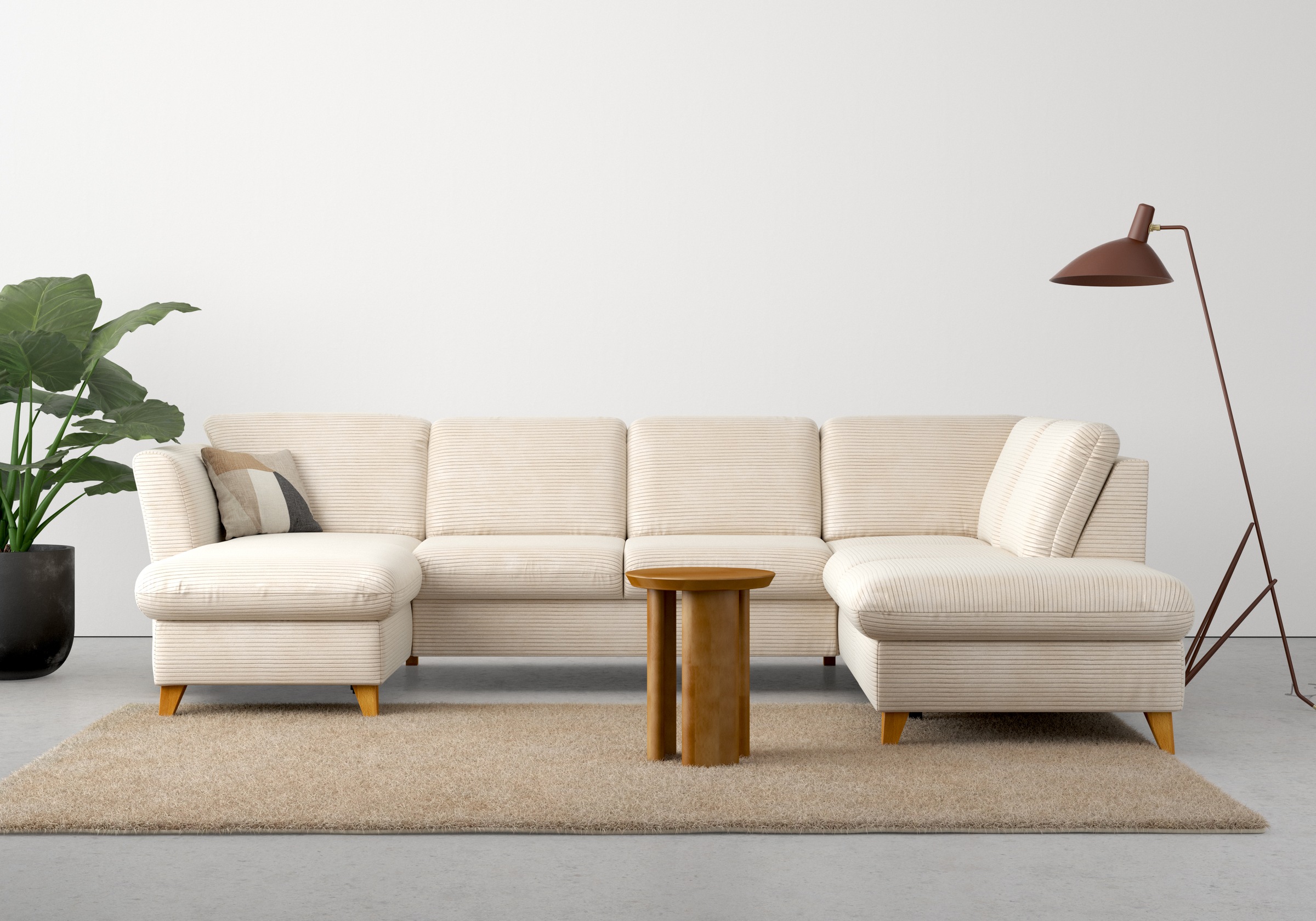 Home affaire Wohnlandschaft »Trelleborg U-Form« wahlweise mit Bettfunktion und Bettkasten, inkl. Federkern-Polsterung