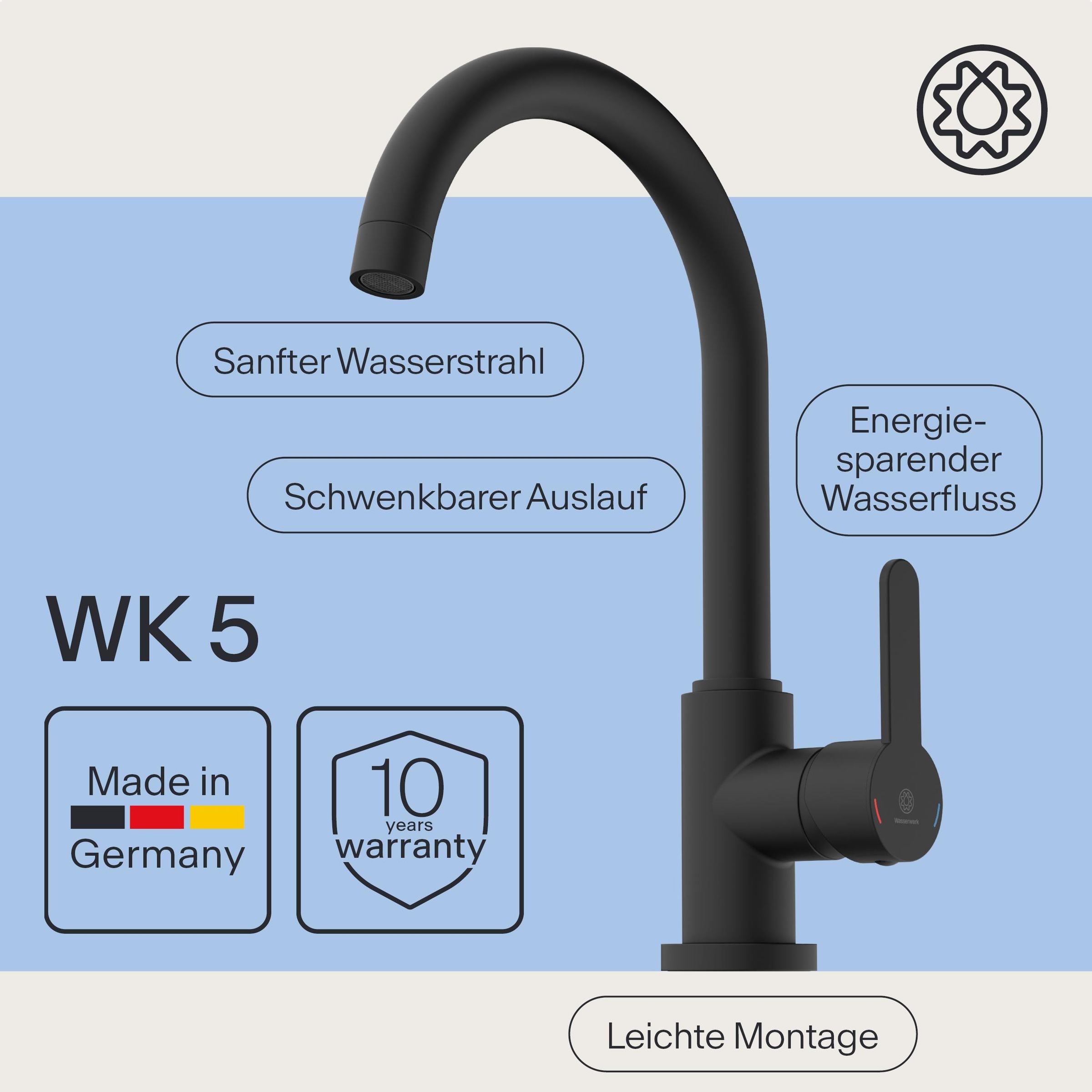 WASSERWERK Spültischarmatur »WK 5, Wasserhahn, Küche, Einhebelmischer«