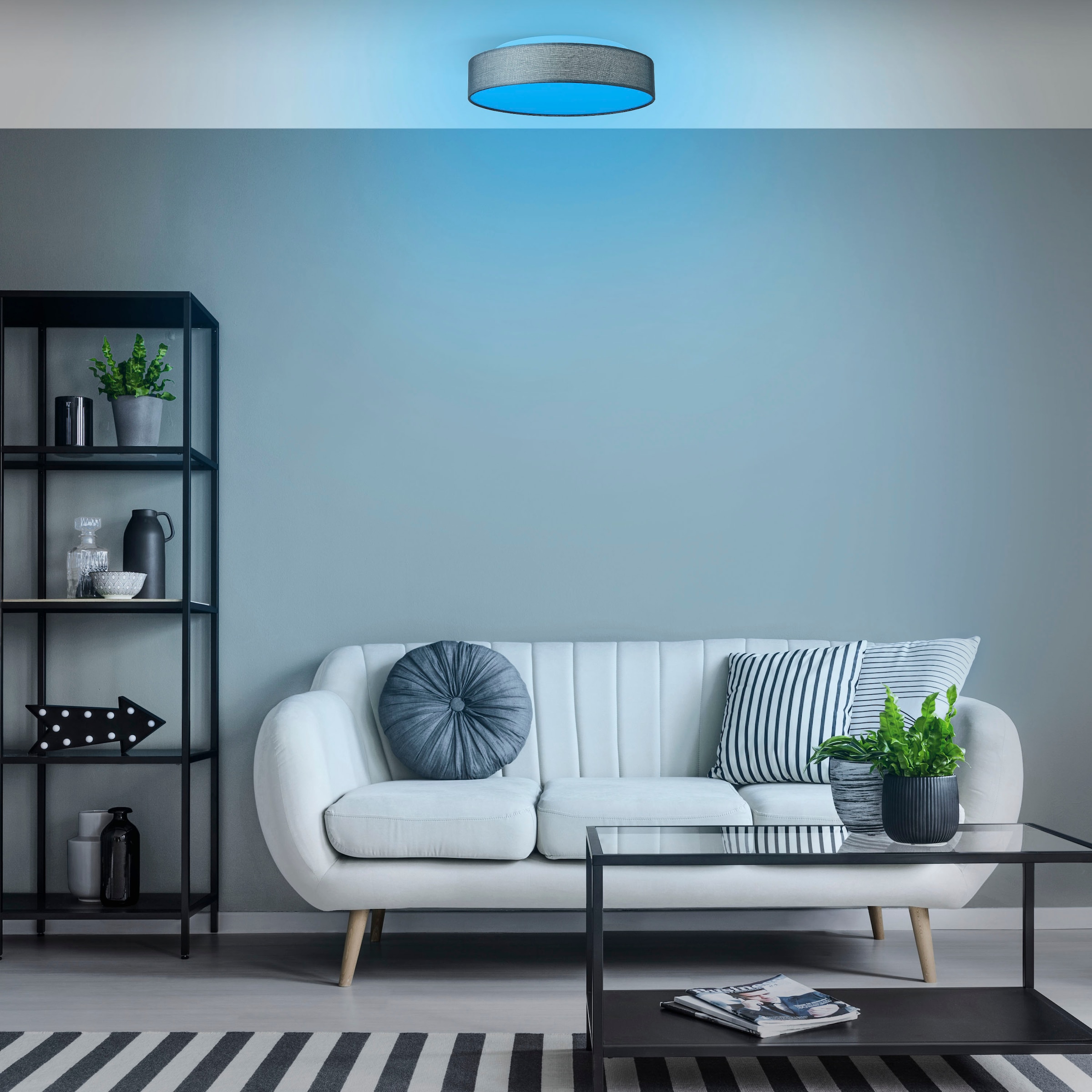Brilliant Deckenleuchte »Penley«, 1 flammig-flammig, Smart Home LED mit  Textilschirm - Ø 47cm - dimmbar - RGB Farbwechsel online bei OTTO