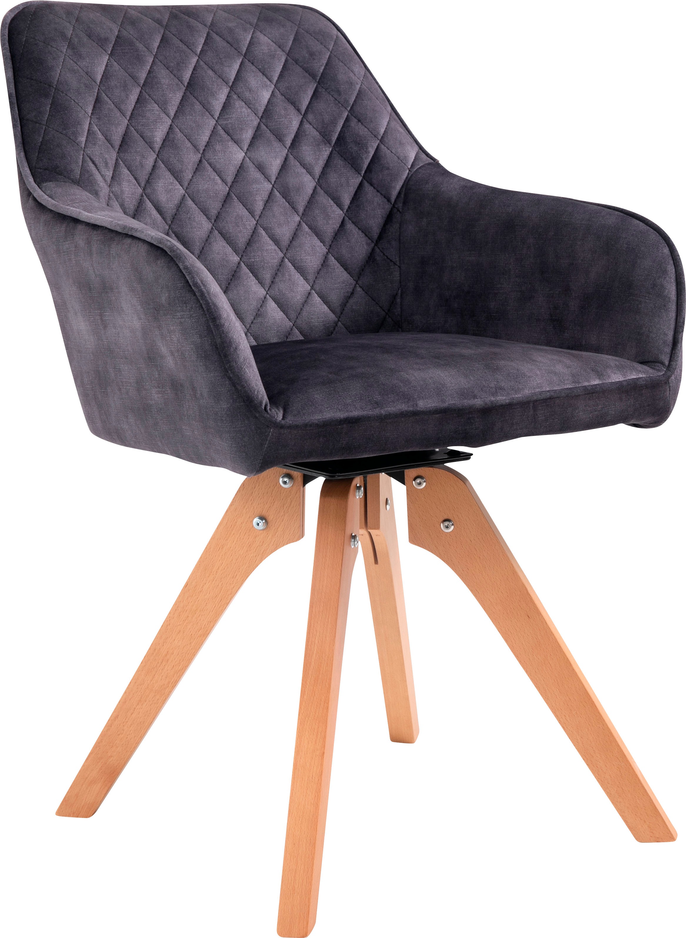 SalesFever Armlehnstuhl, 1 St., Samtvelours-Polyester, 180° Drehplatte unter der Sitzfläche