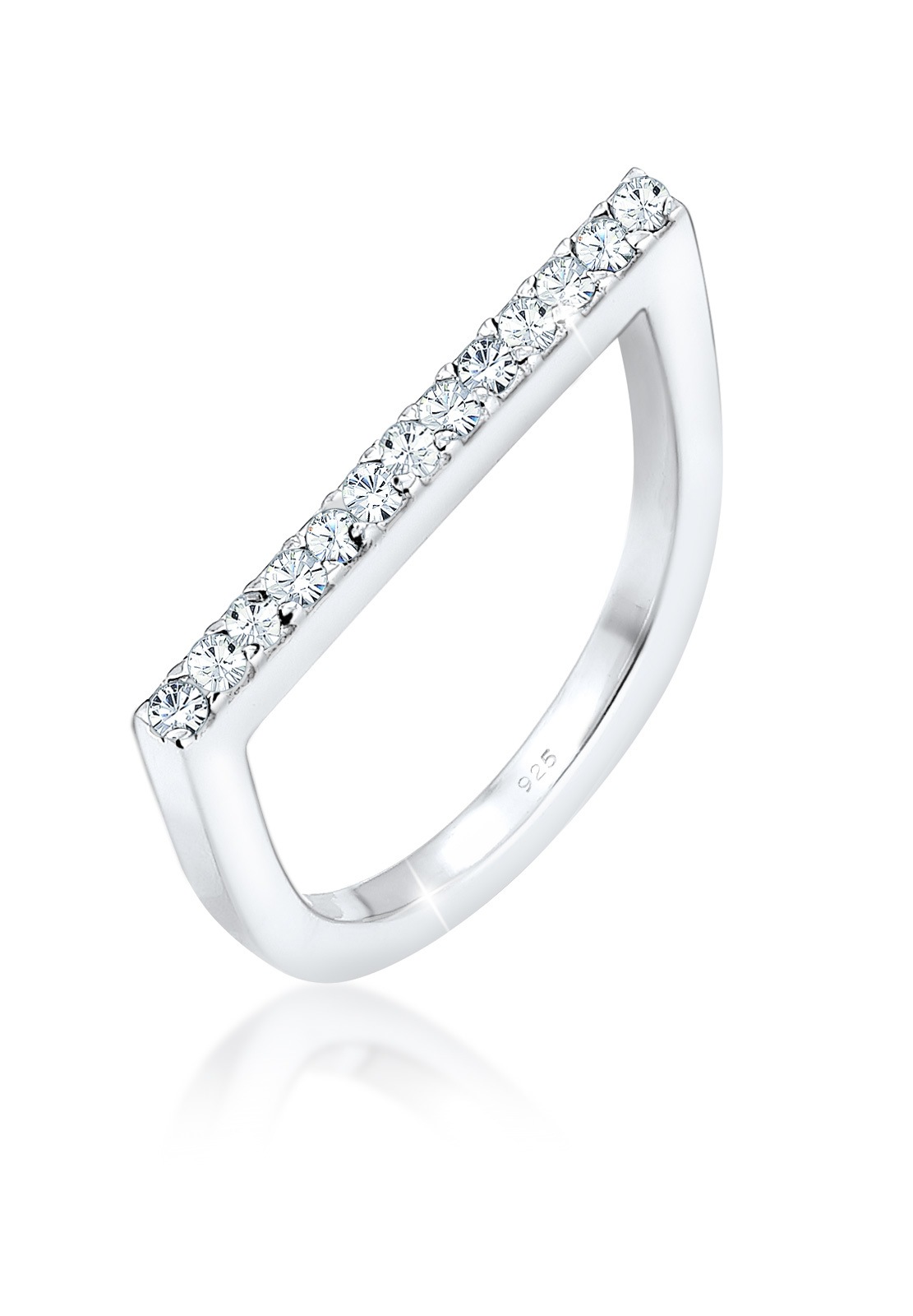Elli Silberring »Ring Stacking Kristalle Geo 925 Silber«