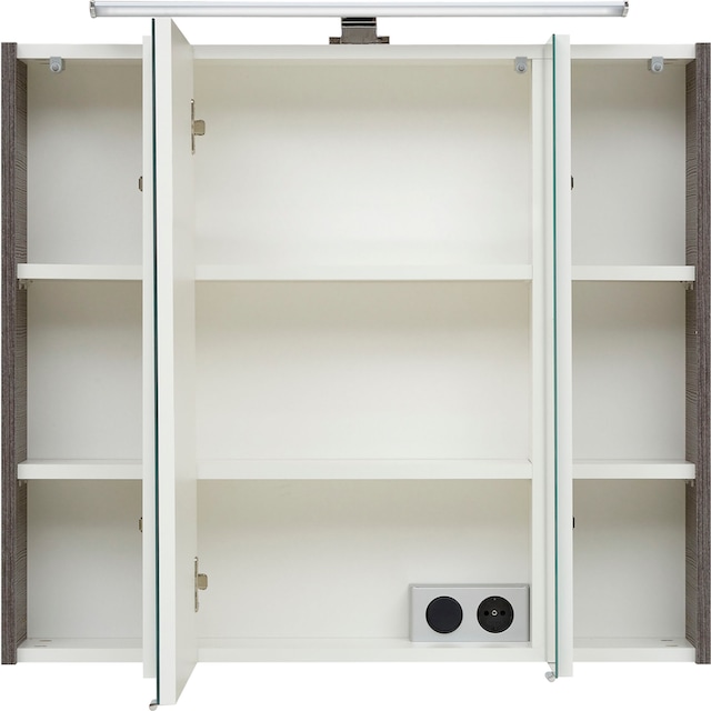 PELIPAL Spiegelschrank »Quickset«, Breite 80 cm, 3-türig, LED-Beleuchtung,  Schalter-/Steckdosenbox online bei OTTO