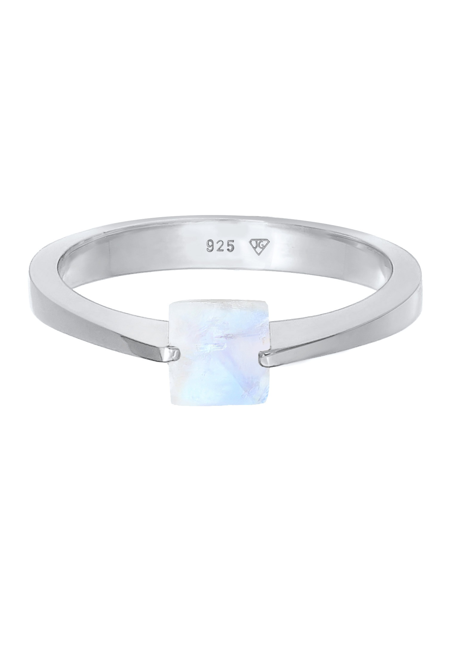 Elli Premium Fingerring »Ring Solitär Edelstein Viereck Klassik 925 Silber«