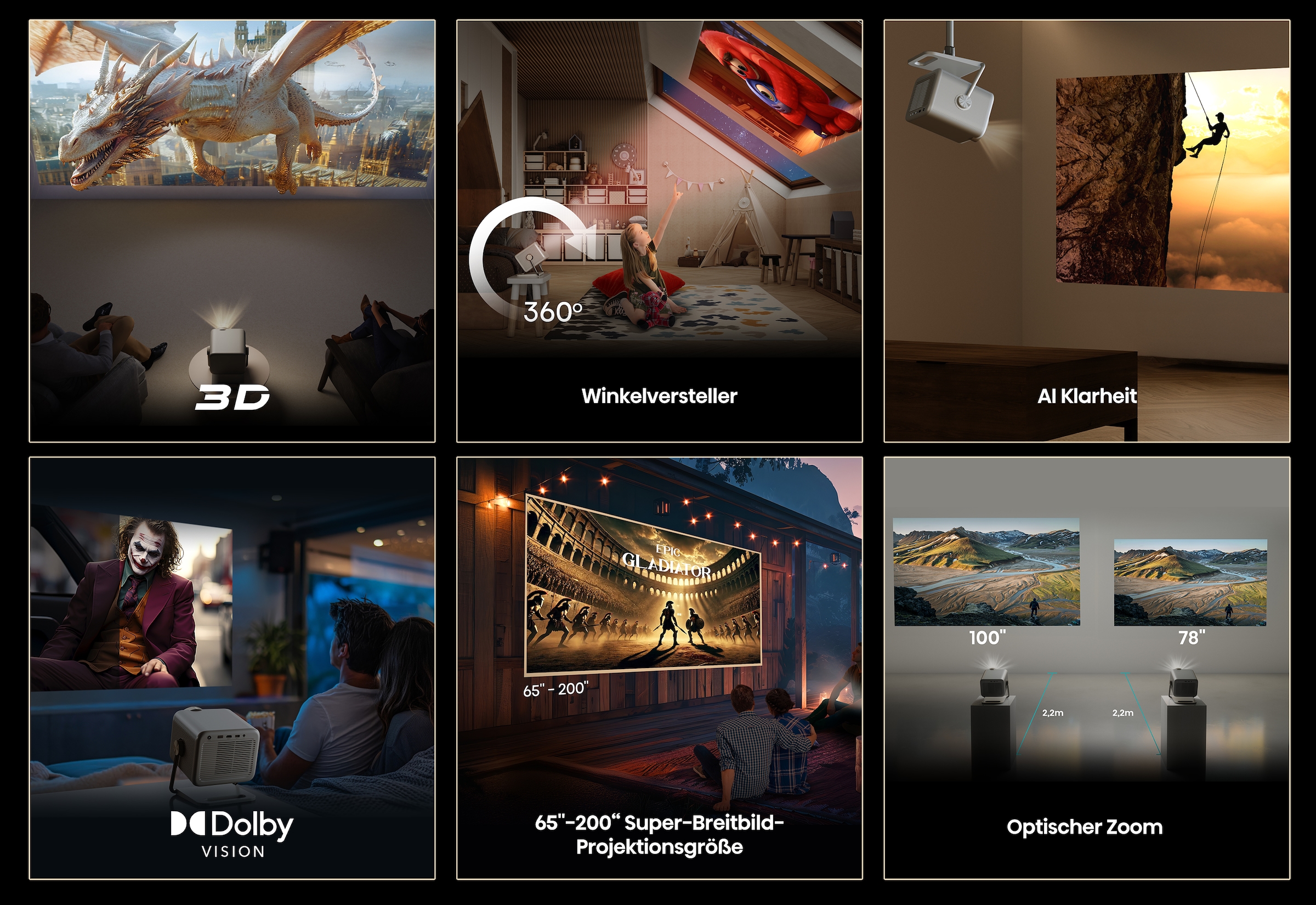 Hisense DLP-Beamer »M2 PRO«, (1000:1), Hisense M2 PRO 4K UHD Laser Mini Projektor