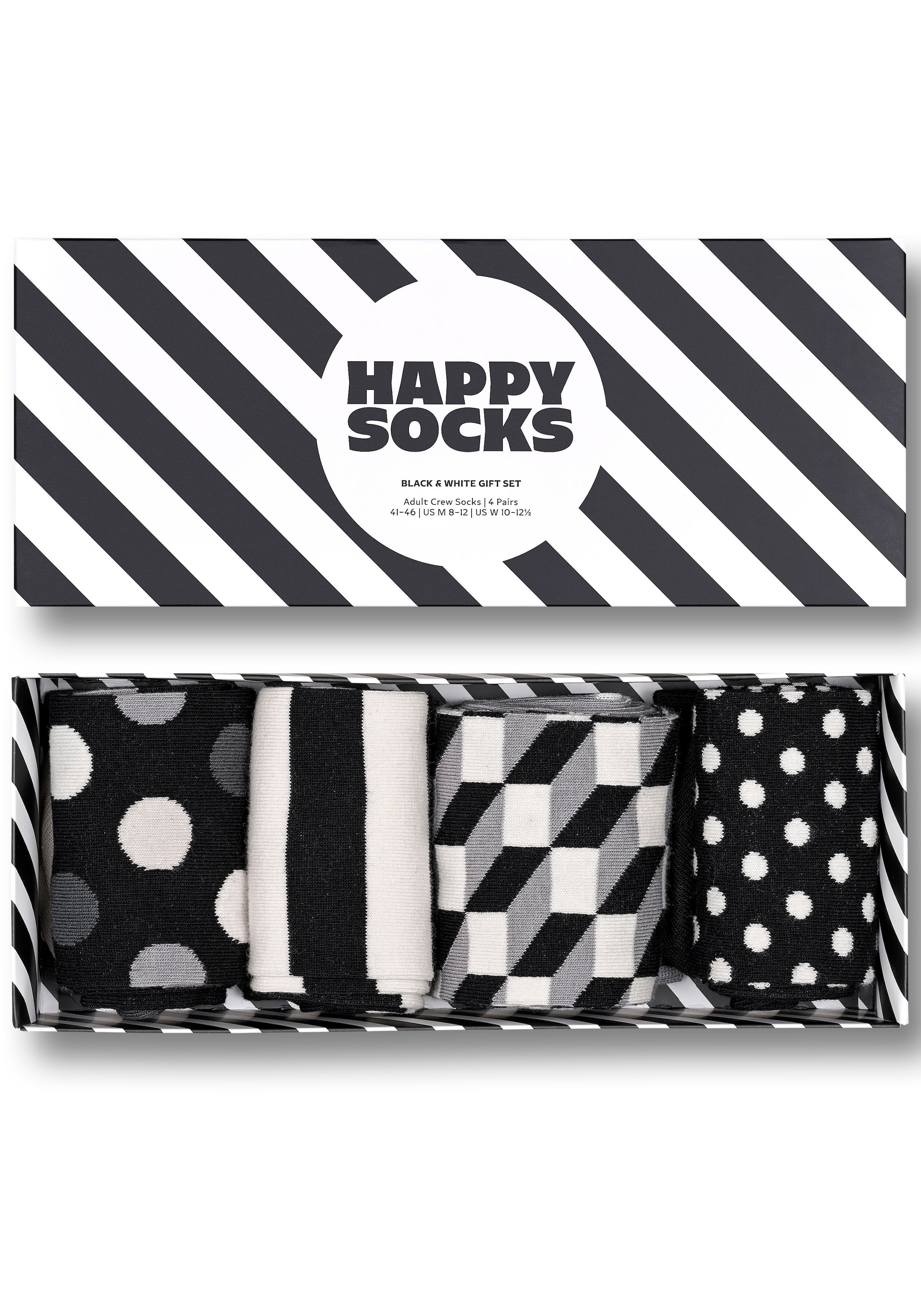 Happy Socks Socken, White Black & bei Gift (Packung, 4 Classic Socks OTTO Paar), kaufen Set