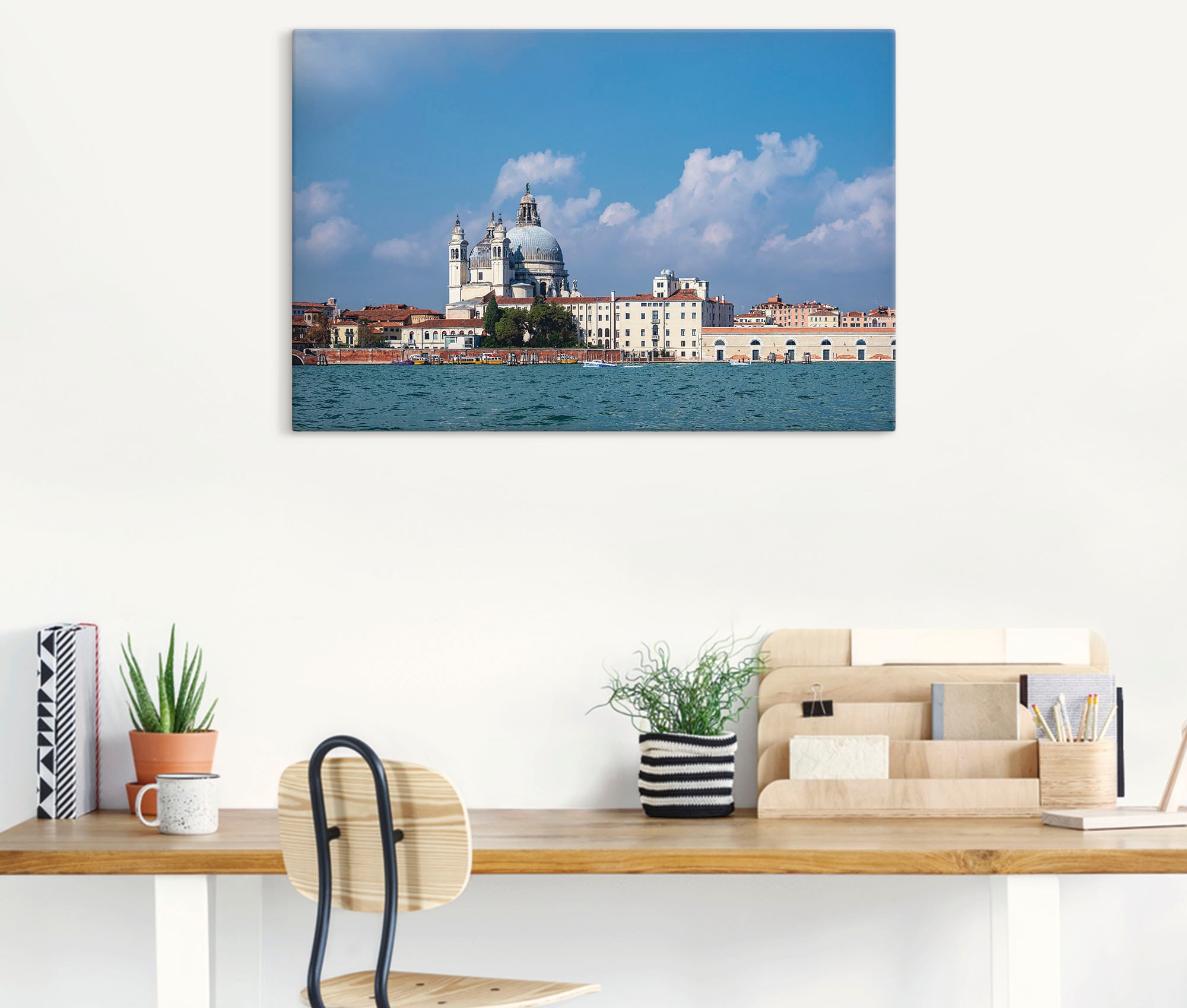 Artland Leinwandbild »Blick auf historische Gebäude Venedig II«, Venedig, (1 St.), auf Keilrahmen gespannt