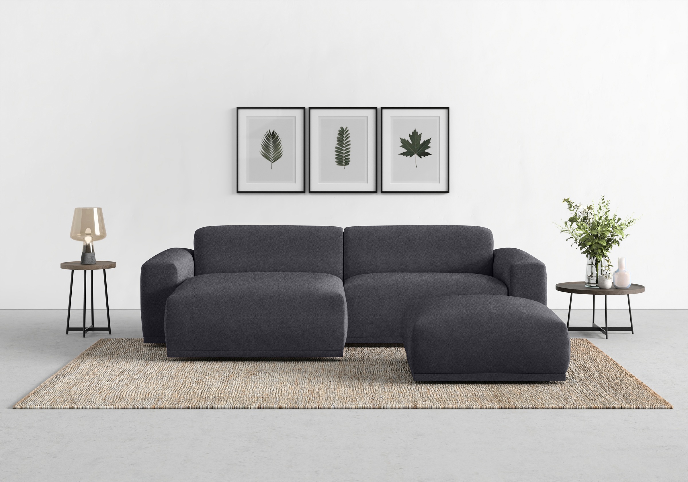 TRENDMANUFAKTUR Ecksofa »Braga, mit hochwertigem Kaltschaum, L-Form, in Cord erhältlich«, (2 St.), modernes Sofa, Couch mit hohem Sitzkomfort, 255/72/160 cm (B/H/T)