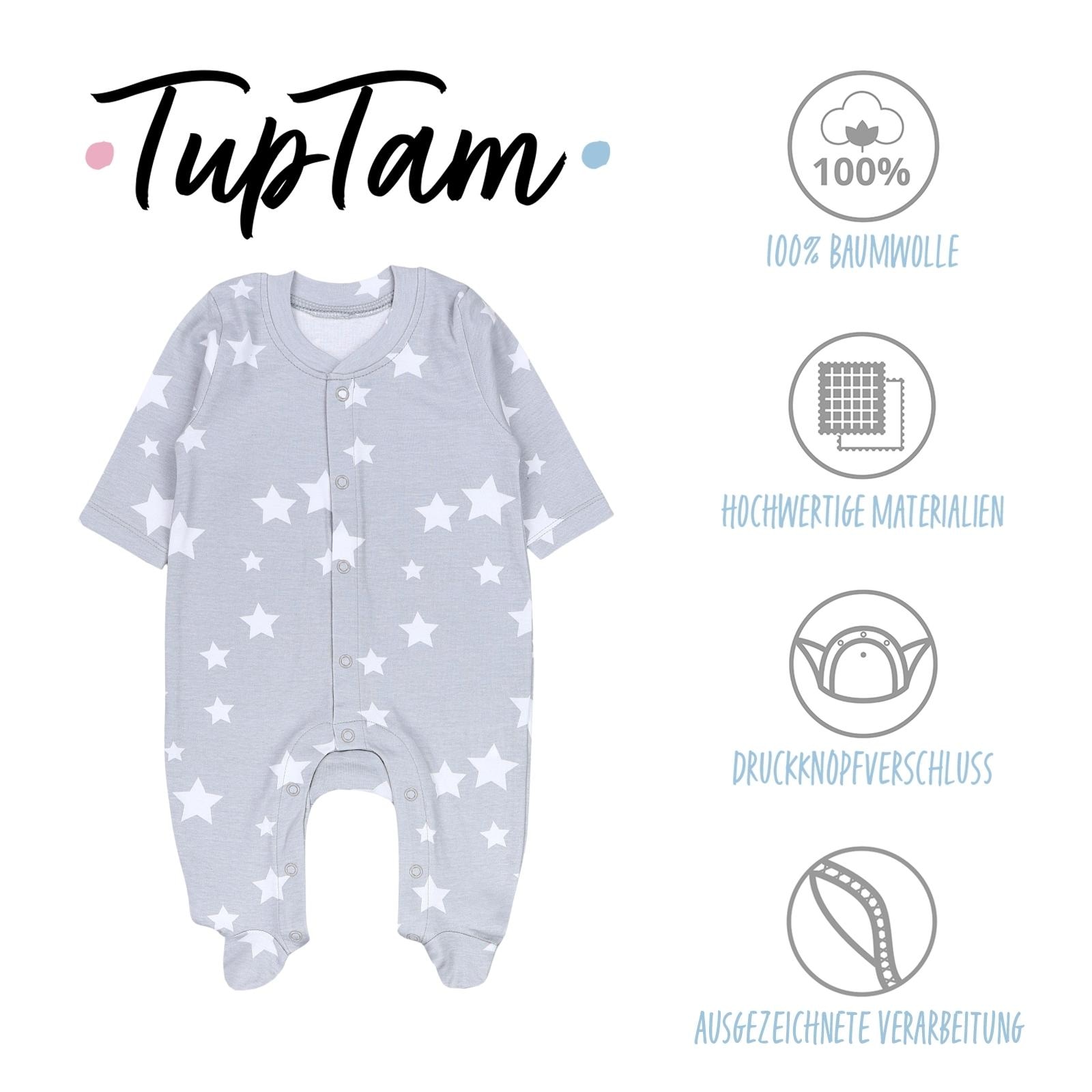 TupTam Strampler »Schlafstrampler Baby Jungen Schlafstrampler mit Fuß 3er Pack«