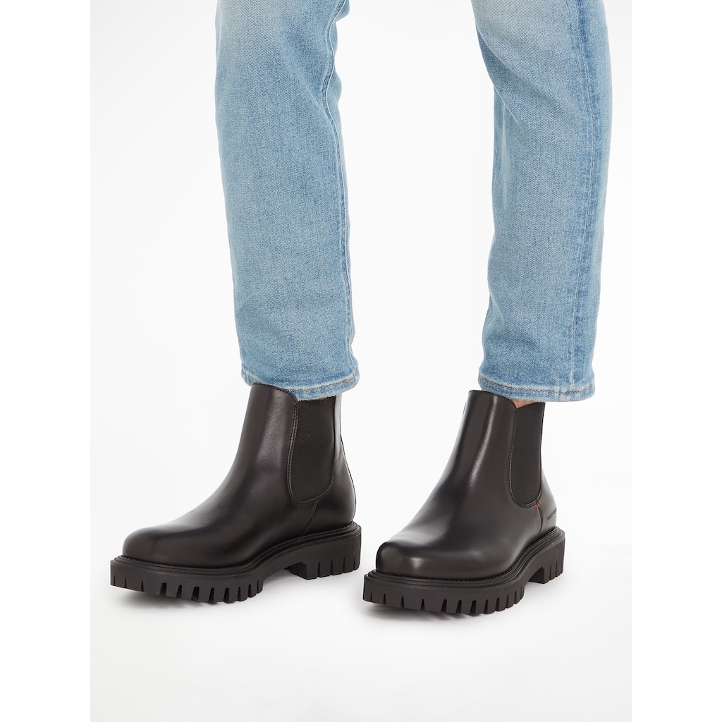 Tommy Hilfiger Chelseaboots »PREMIUM CASUAL CHUNKY LTH CHELS«, mit Stretcheinsatz