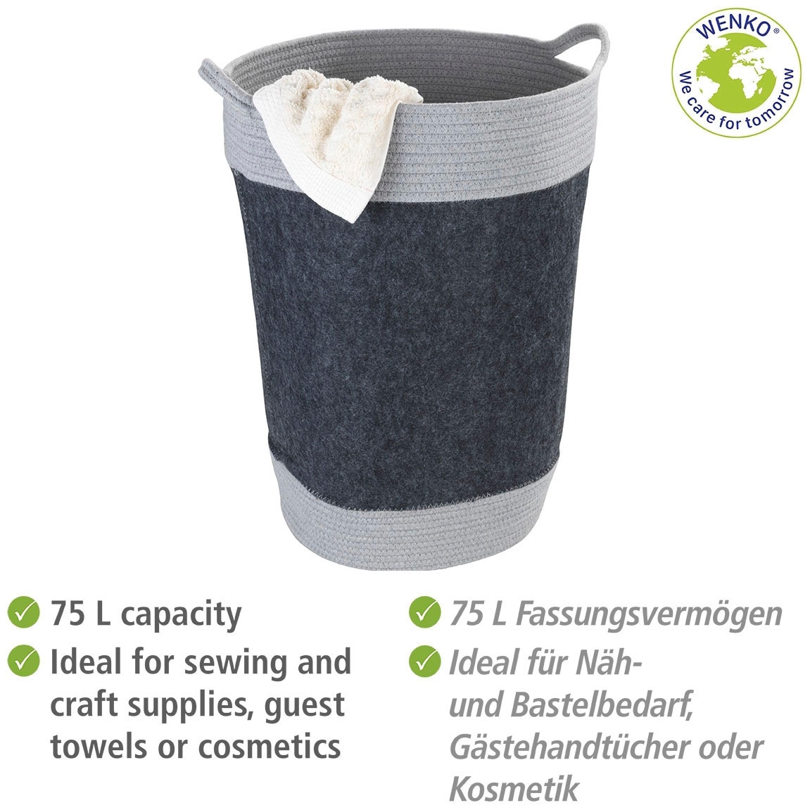 WENKO Aufbewahrungskorb »Bea«, (1 St.), Polyesterfilz OTTO bei kaufen recyceltem aus