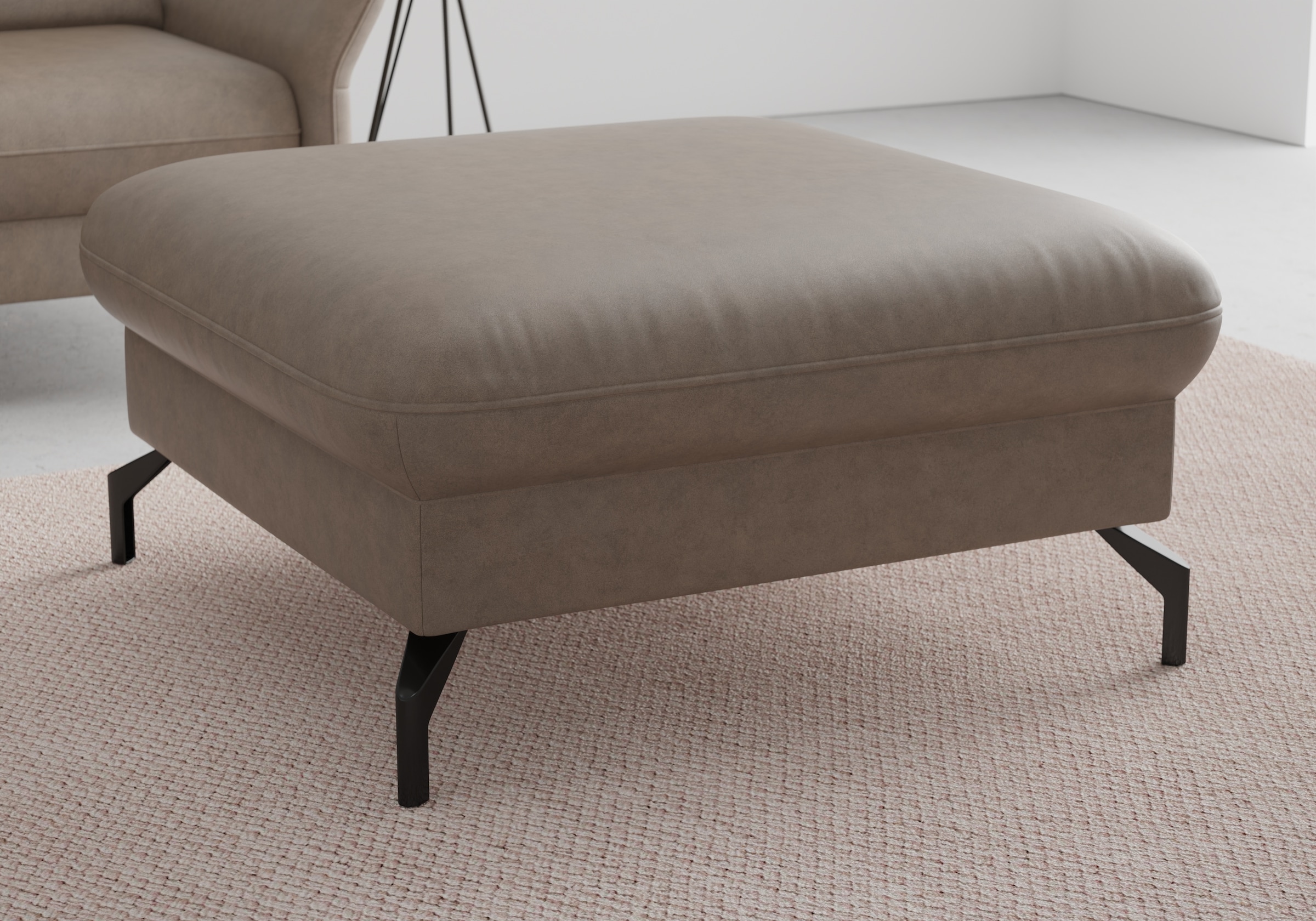 sit&more Hocker »Fashion« inklusive Federkern, mit hochwertigen, schwarzen Metallfüßen