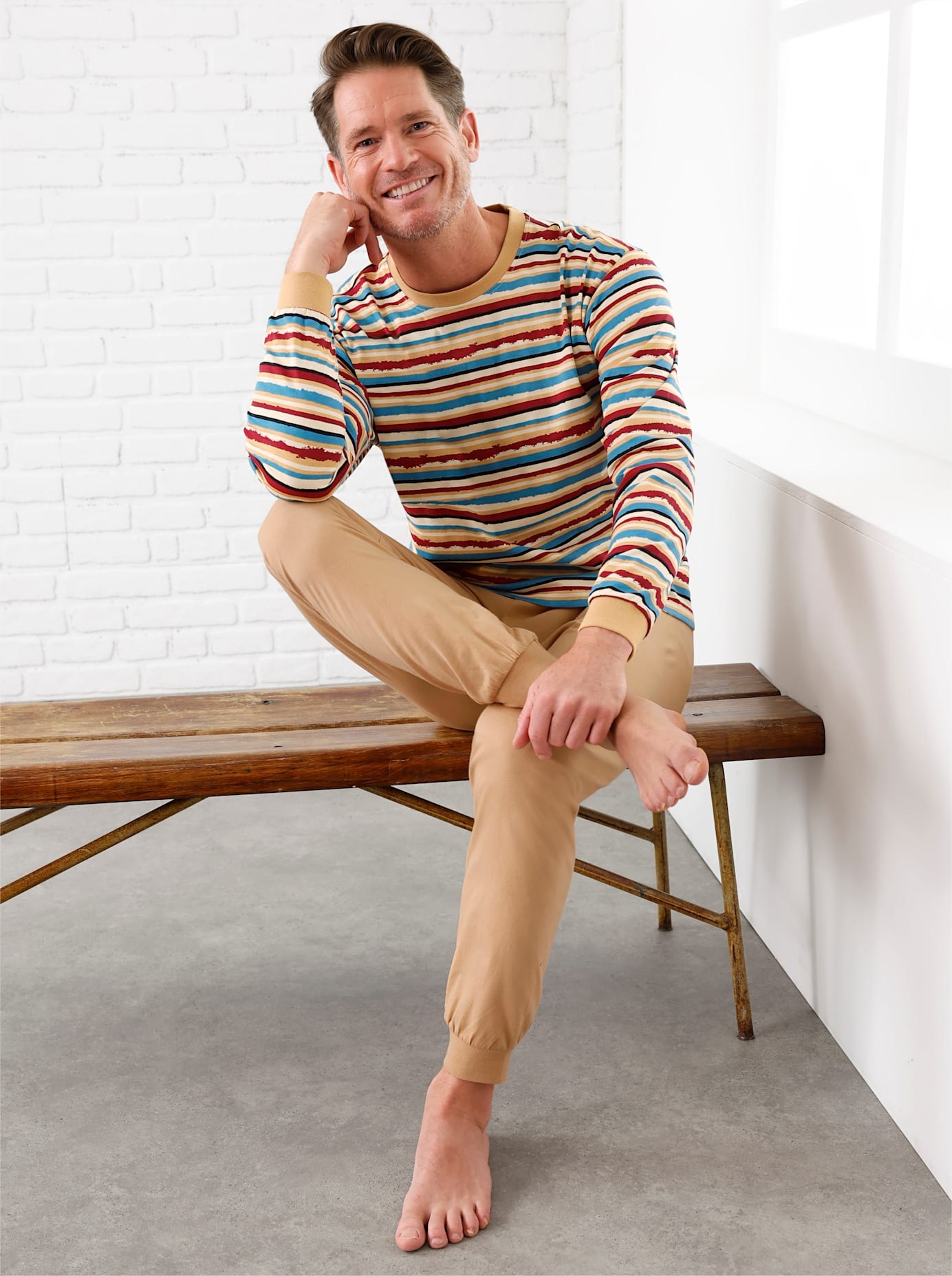 Wäschepur Herren Schlafanzug in bunt, Größe 44/46