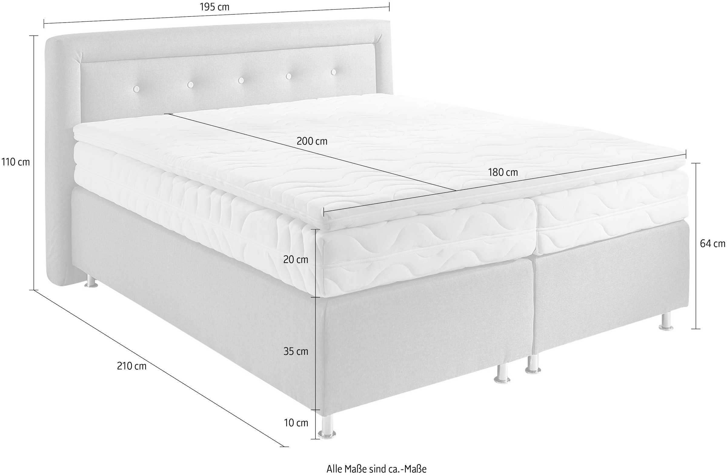 Westfalia Schlafkomfort Boxspringbett, wahlweise mit Topper