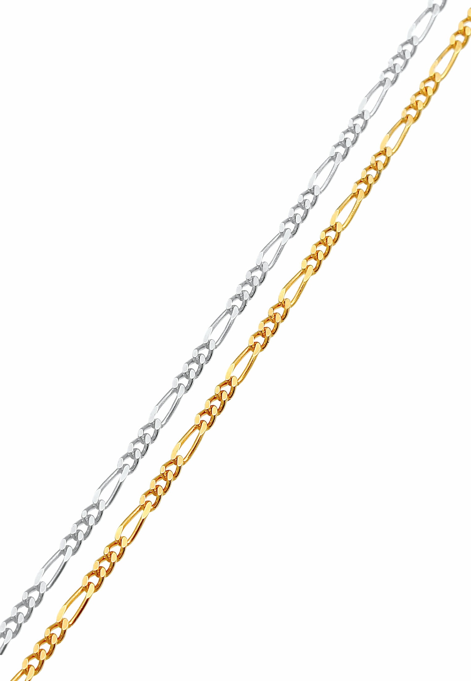 Elli Armketten Set »Armband Figaro Basic Bi-Color 2er Set 925 Sterling Silber«