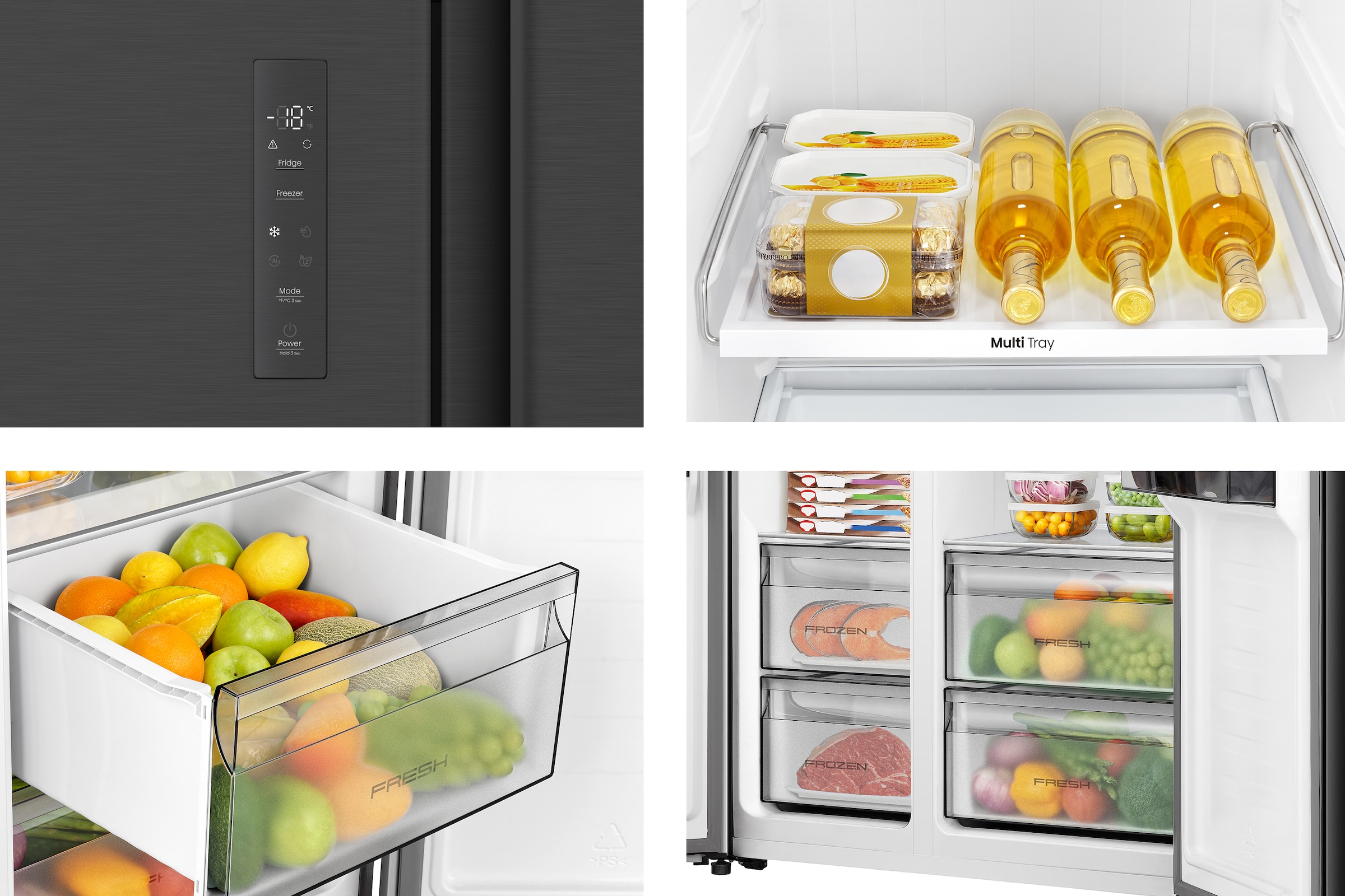 Hisense Side-by-Side »RS3P538NAFE« 178,6 cm hoch 91,1 cm breit einfacher Side by Side mit Premium-Ausstattung