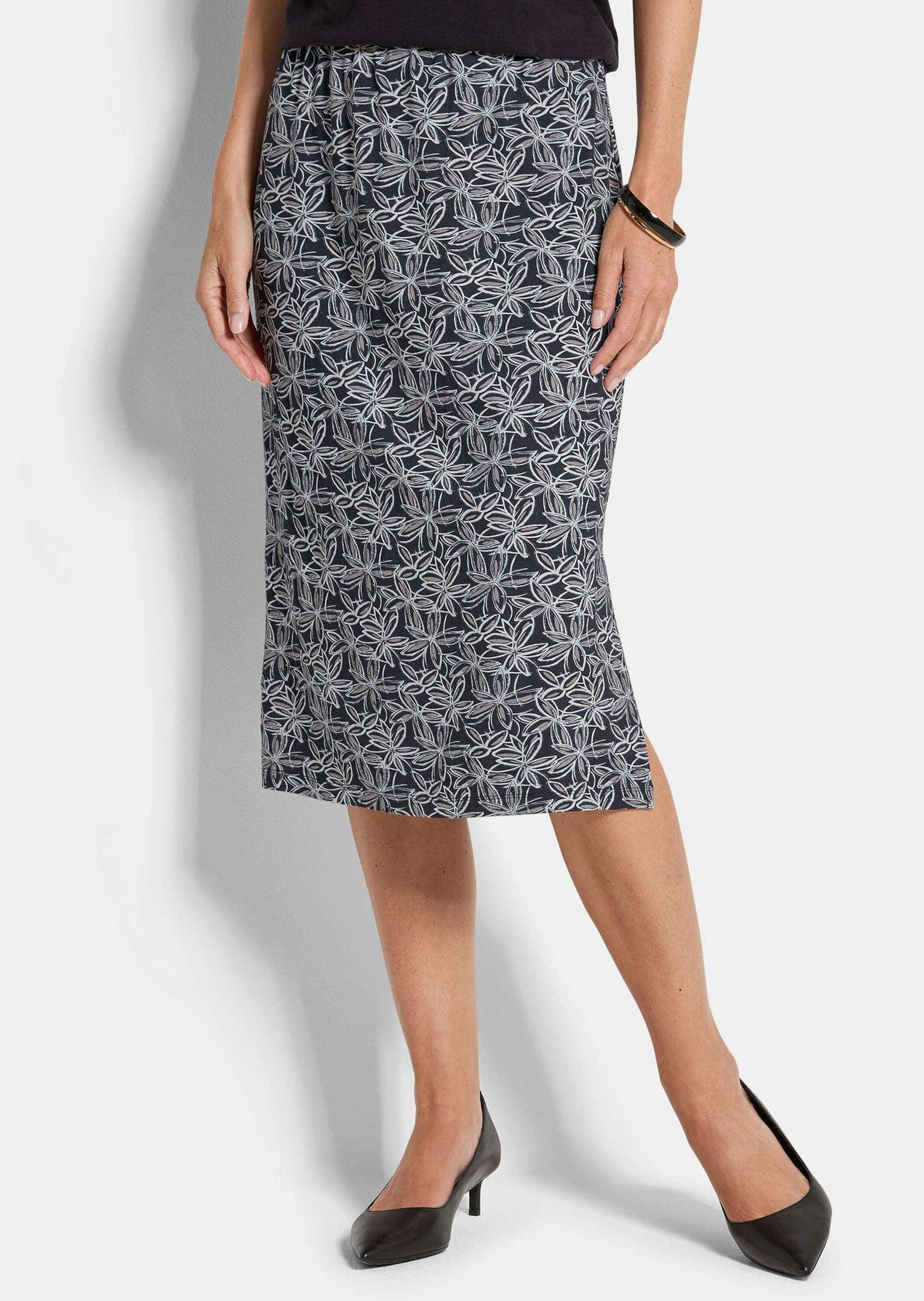 GOLDNER Jerseyrock »Schlupfrock mit floralem Muster« stretchbequemer Viskosejersey