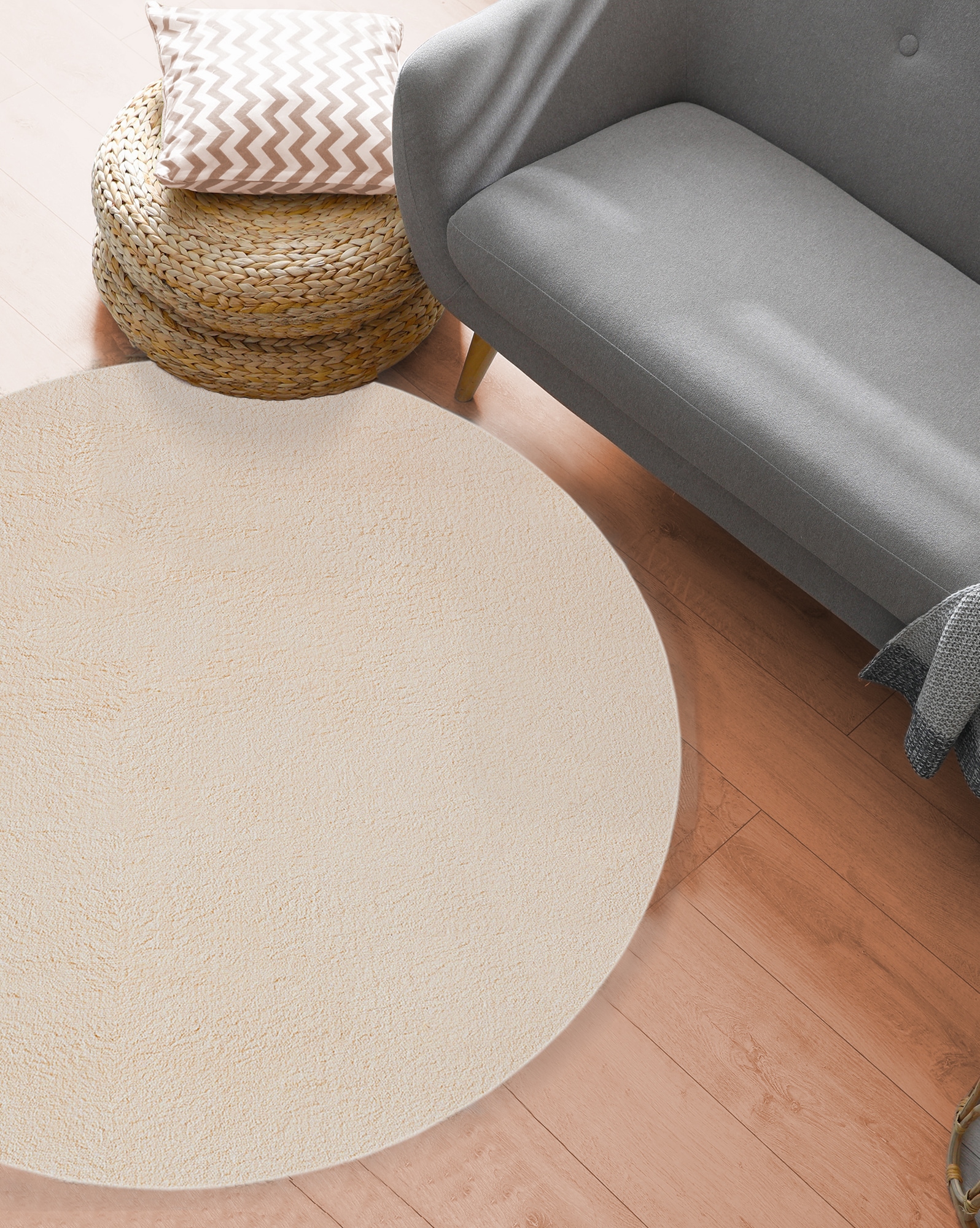 the carpet Teppich »Relax round«, rund, 16 mm Höhe, waschbarer Wohnzimmer Teppich modern rutschfest