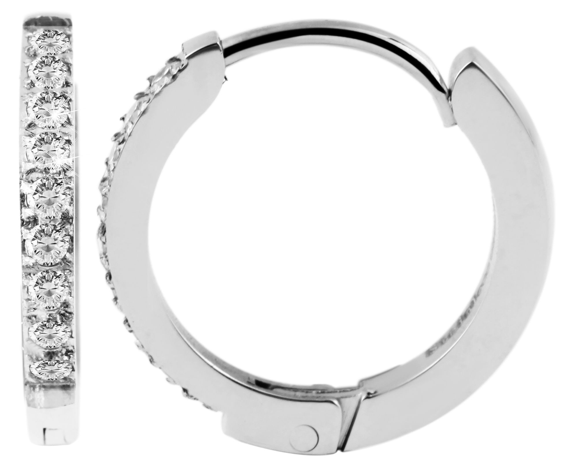 Adelia´s Paar Creolen »Damen Ohrringe ¿ Klappcreole aus Edelstahl mit Strass Steinchen«