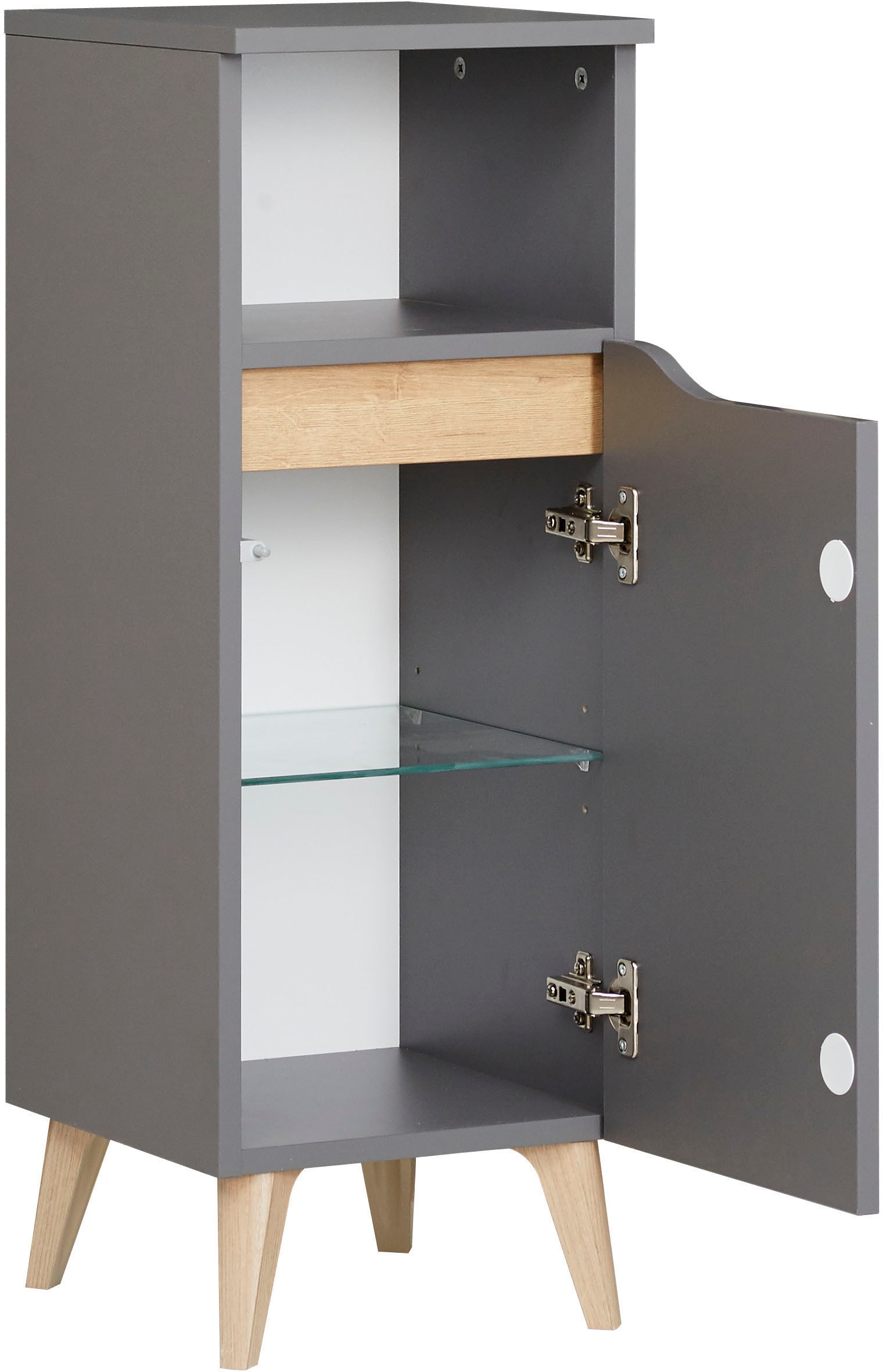 Saphir Badmöbel-Set »Quickset 5-teilig, Waschbeckenunterschrank mit LED-Spiegelschrank« 6 Stk. tlg.