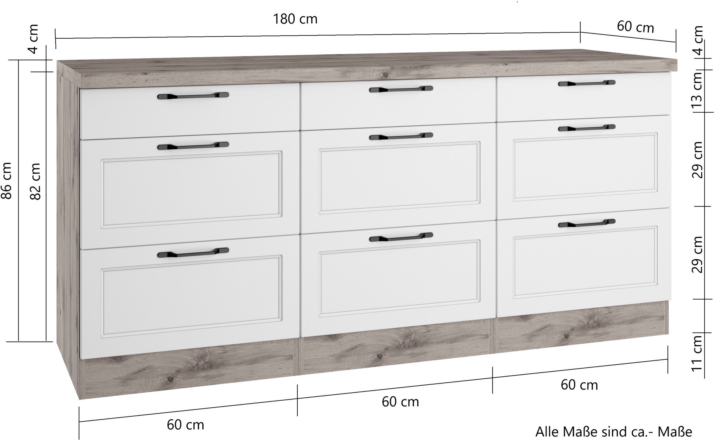 KOCHSTATION Unterschrank »KS-Lana« Breite 180 cm