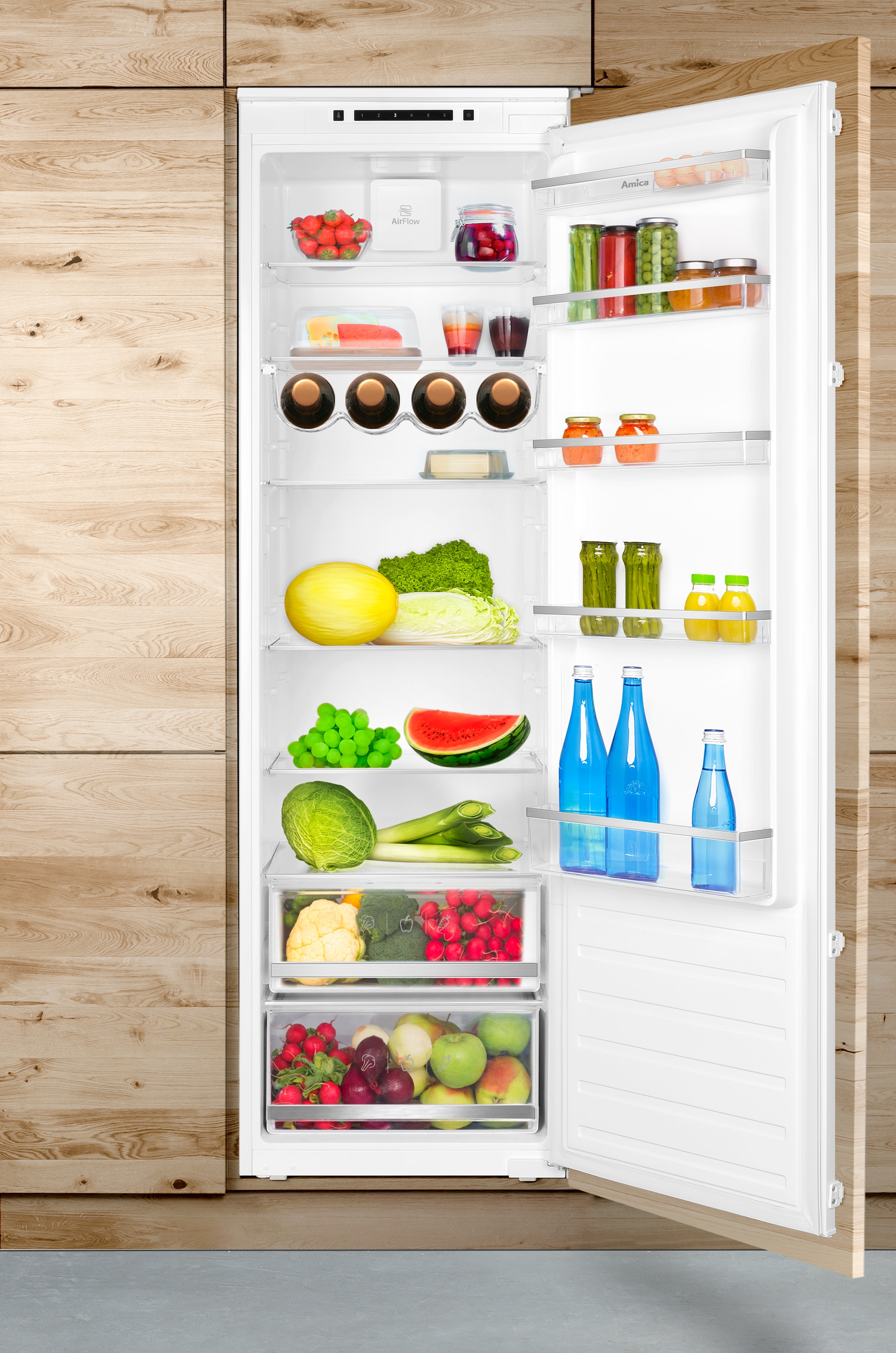 Amica Einbaukühlschrank »EVKSS 357 210«, Schlepptür-Technik
