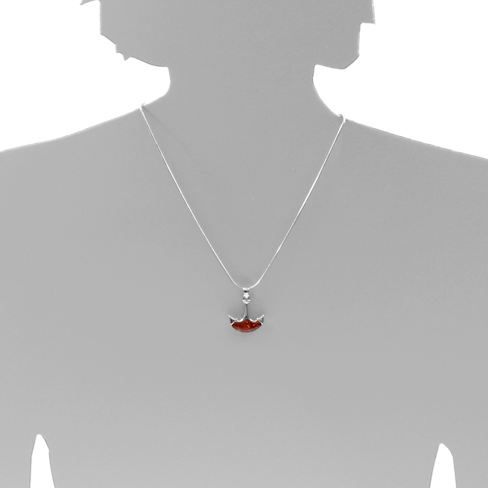OSTSEE-SCHMUCK Kette mit Anhänger »- Anker - Silber 925/000 - Bernstein«