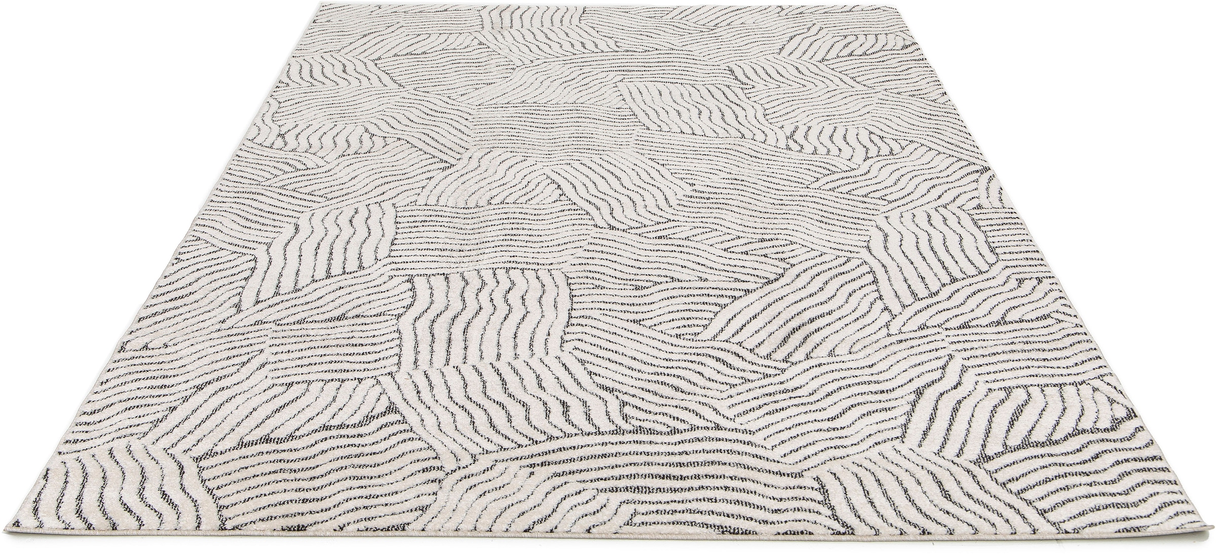 OTTO home Teppich »Segovia, Supersoft, 3D- Design, weiche Haptik, modernes Design« rechteckig 9 mm Höhe Hoch-Tief-Struktur, Wohnzimmer, Esszimmer, Schlafzimmer