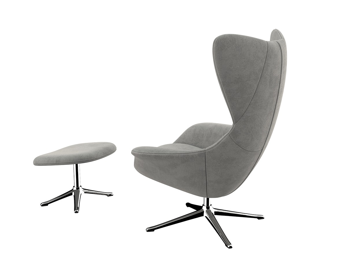 FLEXLUX Ohrensessel »Stilo Relaxsessel, TV-Sessel«, Solitär, Stil-Ikone, drehbar, Fuß Aluminium