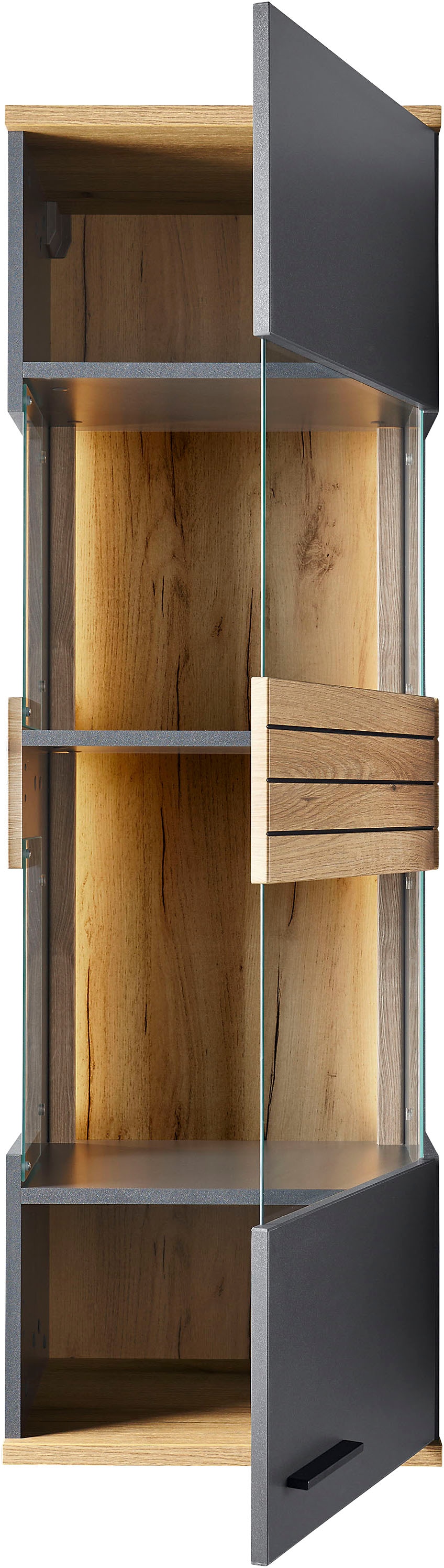 set one by Musterring Vitrine »Quincy« 1 Stk. tlg. Spiegelbildlich montierbar, in 2 Farben erhältlich, 139,2 cm hoch